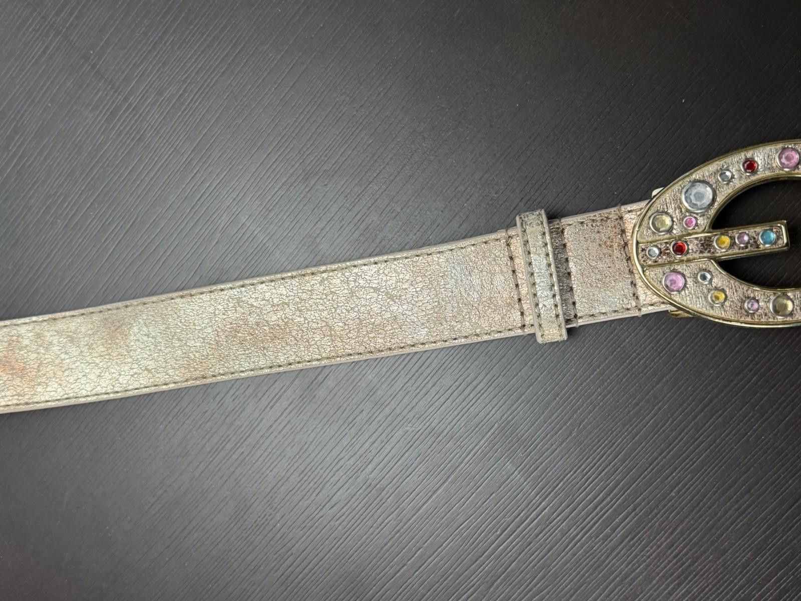 Guess GUESS Genuine Leather Belt Large Gold G Logo Multicolor Y2K Size ONE SIZE - 8 Thumbnail
