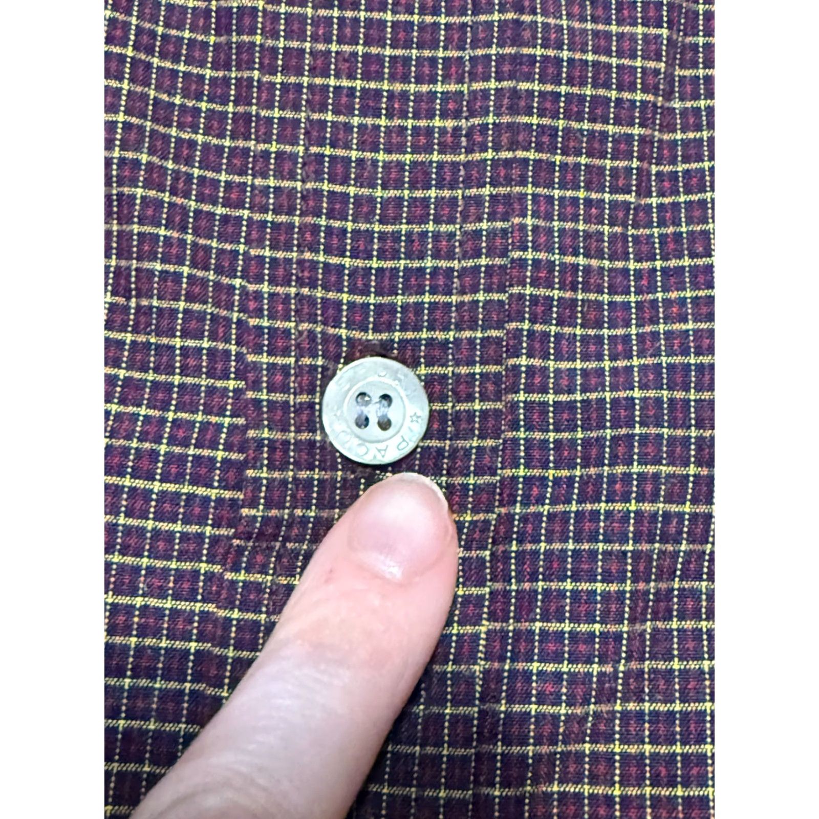 Vintage PACO Shirts Men's XL Red Yellow Short Sleeve Button Up Plaid Size US XL / EU 56 / 4 - 5 Thumbnail