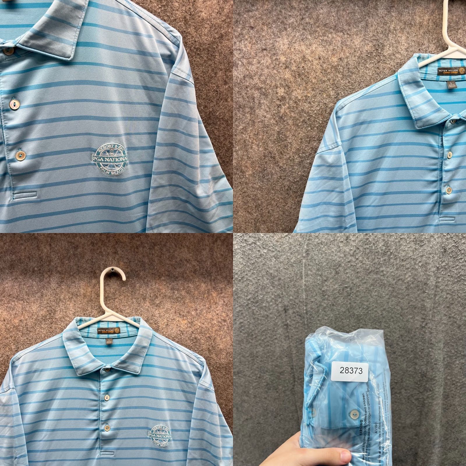 Peter Millar VINTAGE? No — Peter Millar Polo Shirt Men Large Blue Striped Summer Comfort Palm Beach Golf Shirt 48 in Chest Modern? No Size US L / EU 52-54 / 3 - 8 Thumbnail