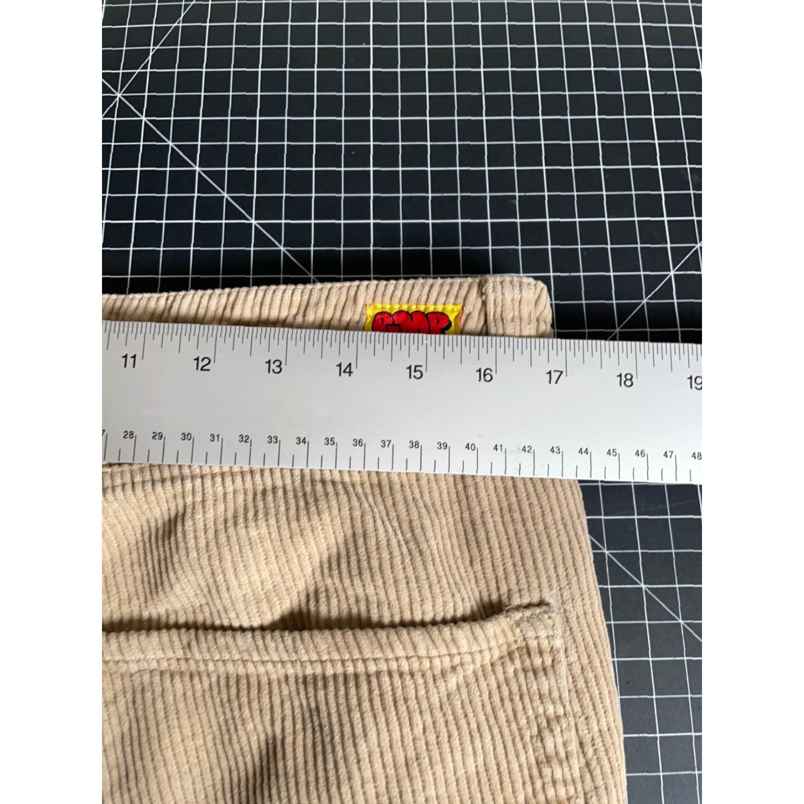 Empyre Empyre Relaxed Corduroy Pants Mens 32 x 27 Beige Baggy Fit Embroidered Corduroy Chino Casual Pants Mens Size US 32 / EU 48 - 5 Thumbnail
