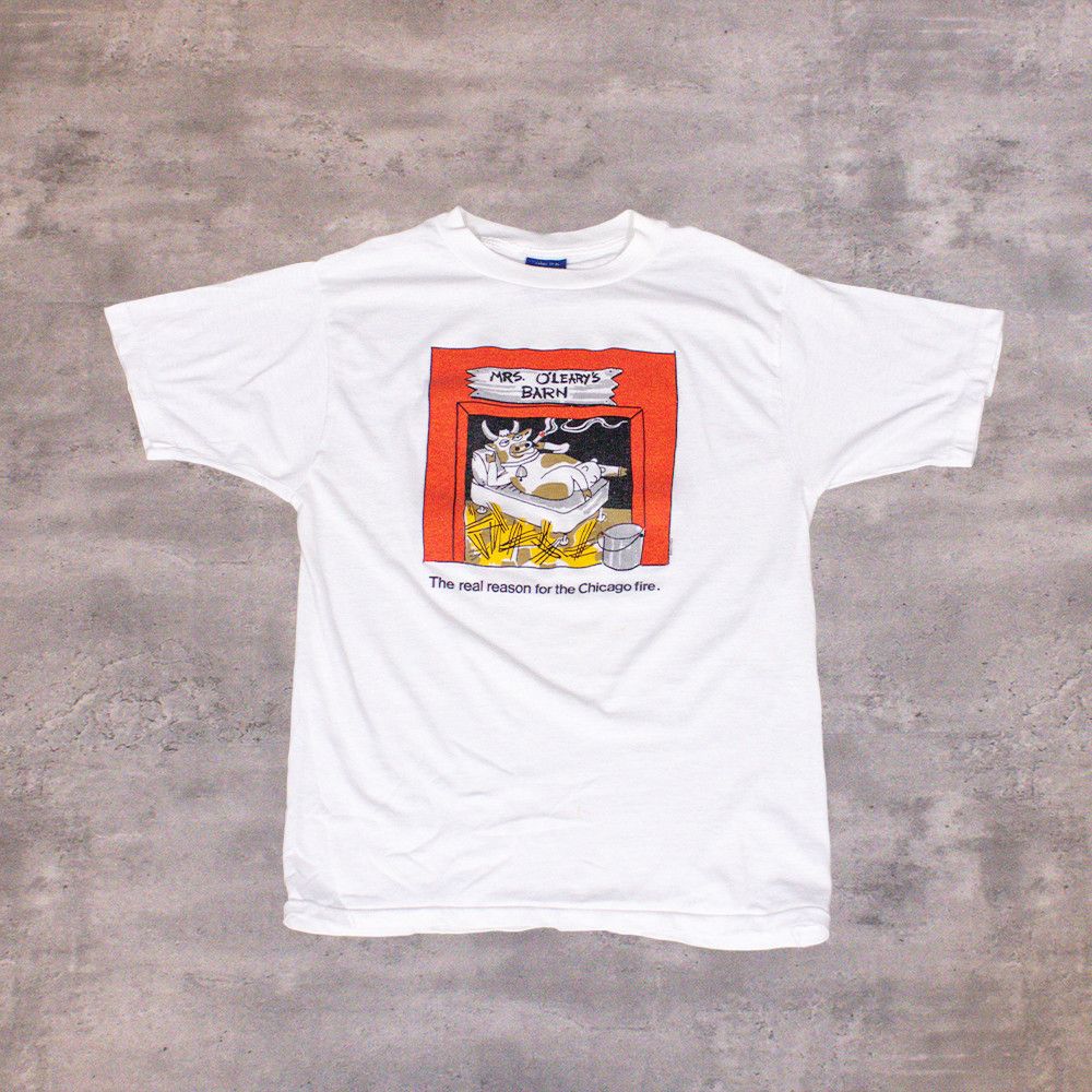 Vintage Vintage 1980’s Mrs. O'leary's Barn Single Stitch White Tee Size US S / EU 44-46 / 1 - 1 Thumbnail