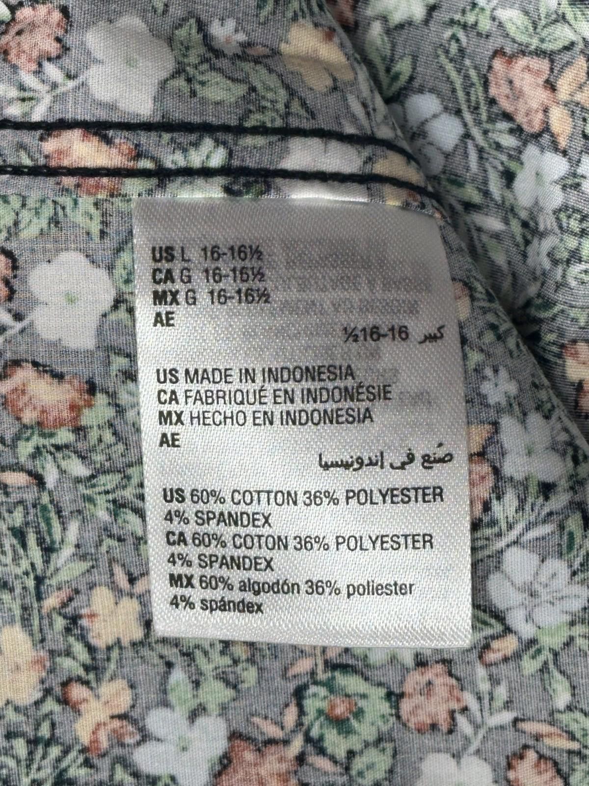 Bar III Bar III Stretch Slim Floral Button Down Large 16/16.5 Size US L / EU 52-54 / 3 - 4 Thumbnail