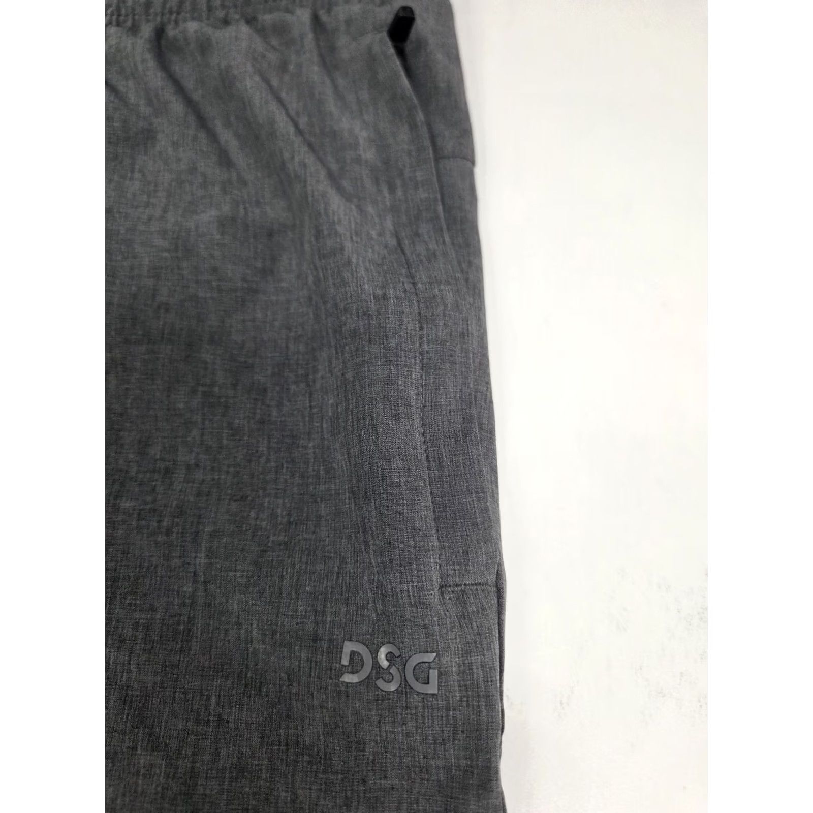 Vintage DSG Mens Performance Grey Pants Lightweight Drawstring Zip Pckt 33 L Adult Regular Gray Solid Chino Athleisure Sports Size US 33 - 6 Thumbnail
