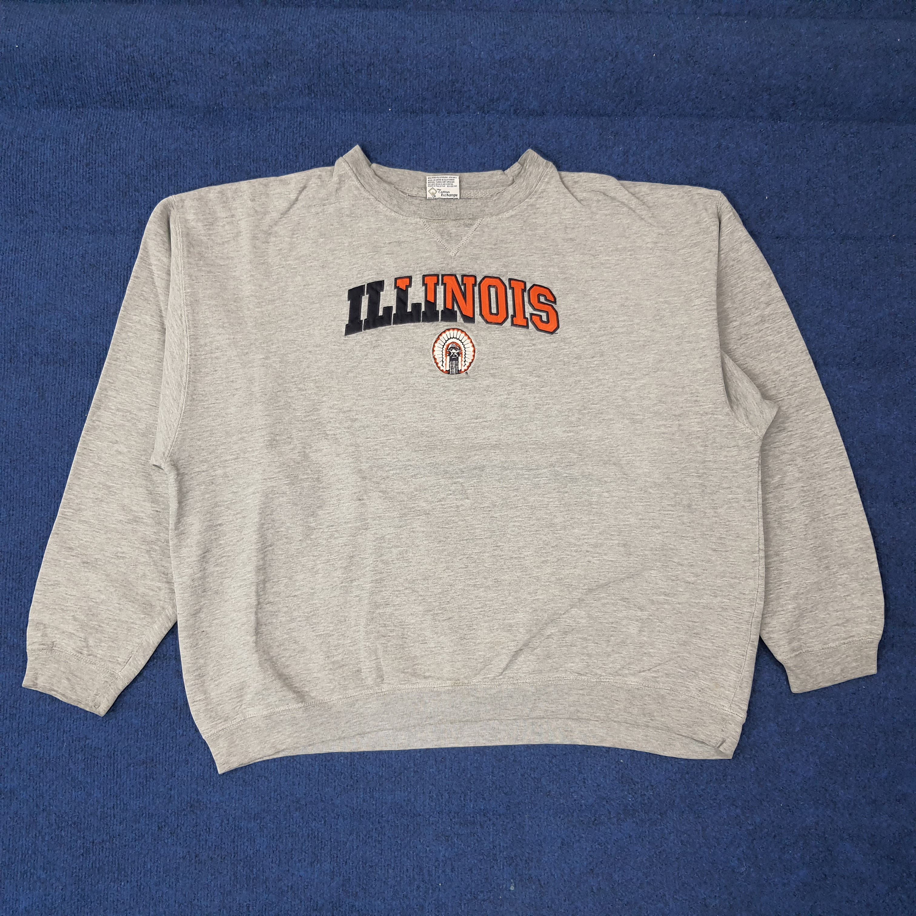 Vintage Vintage Illinois Embroidered Logo Sweatshirt C262N6 Size US XXL / EU 58 / 5 - 1 Thumbnail