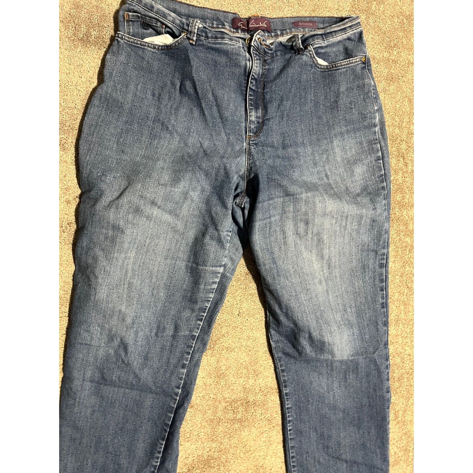 Gloria Vanderbilt Gloria Vanderbilt Amanda Jeans Straight Denim Size 16 Women Inseam 31 Blue Mid Rise Regular Fit Size 38" / US 16 / IT 52 - 2 Thumbnail