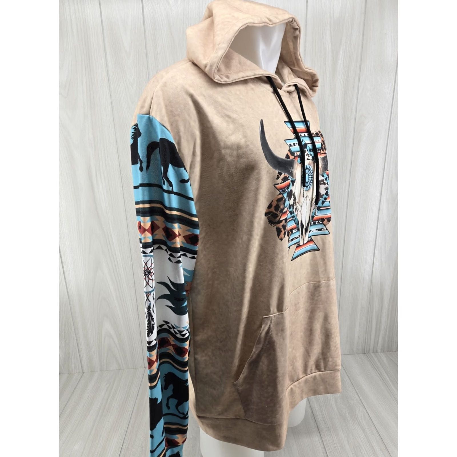 Vintage VINTAGE Tribal Hoodie Mens XL Western Style Royaura Hooded Pullover Size US XL / EU 56 / 4 - 6 Thumbnail