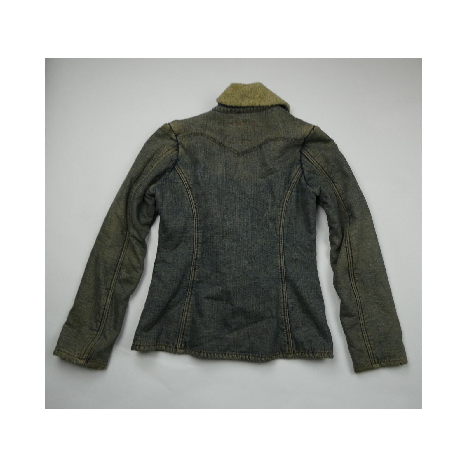Guess women's 90s vintage Guess denim sherpa jacket, small Size S / US 4 / IT 40 - 3 Thumbnail