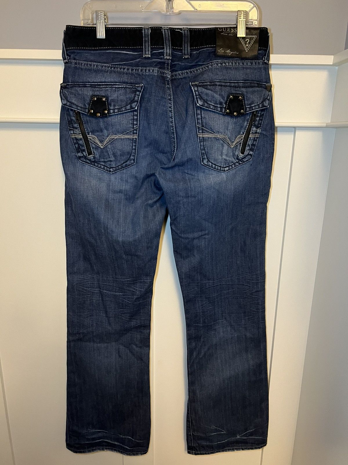 Guess Vintage Guess USA Falcon bootcut studded pocket hybrid jeans Size US 33 - 1 Thumbnail