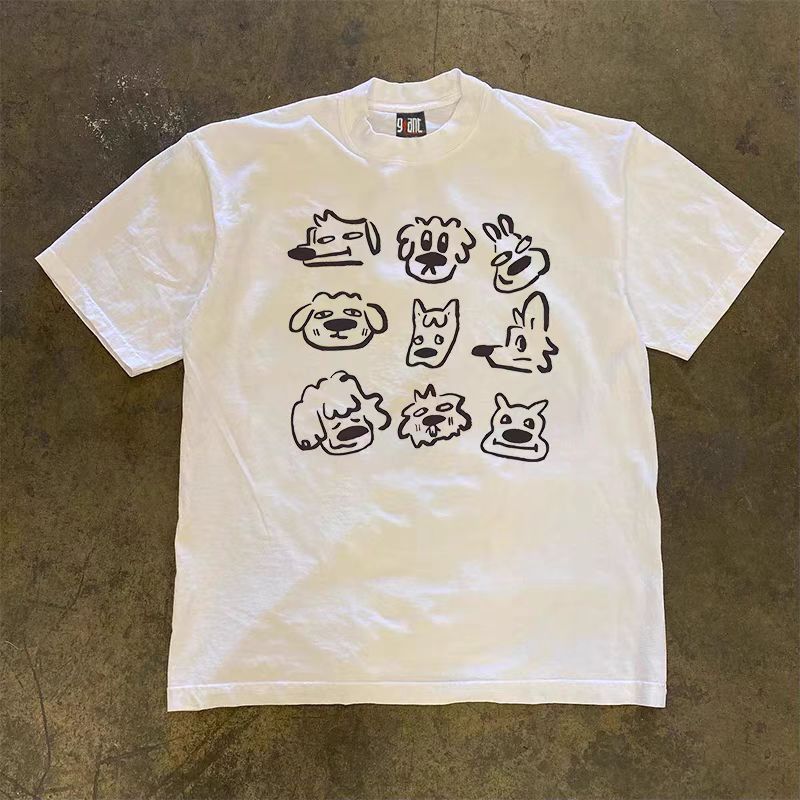 Japanese Brand White Loose Puppy Head Print Short Sleeve T-Shirt Size US M / EU 48-50 / 2 - 1 Thumbnail
