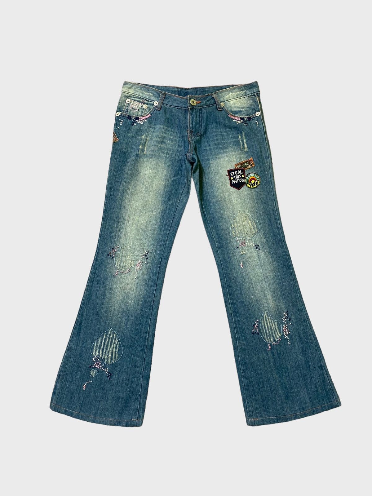 Hysteric Glamour × If Six Was Nine × Japanese Brand Flared W.M.Y.H Patches Kapital Style Low Rise Denim Jeans Size US 29 - 2 Thumbnail