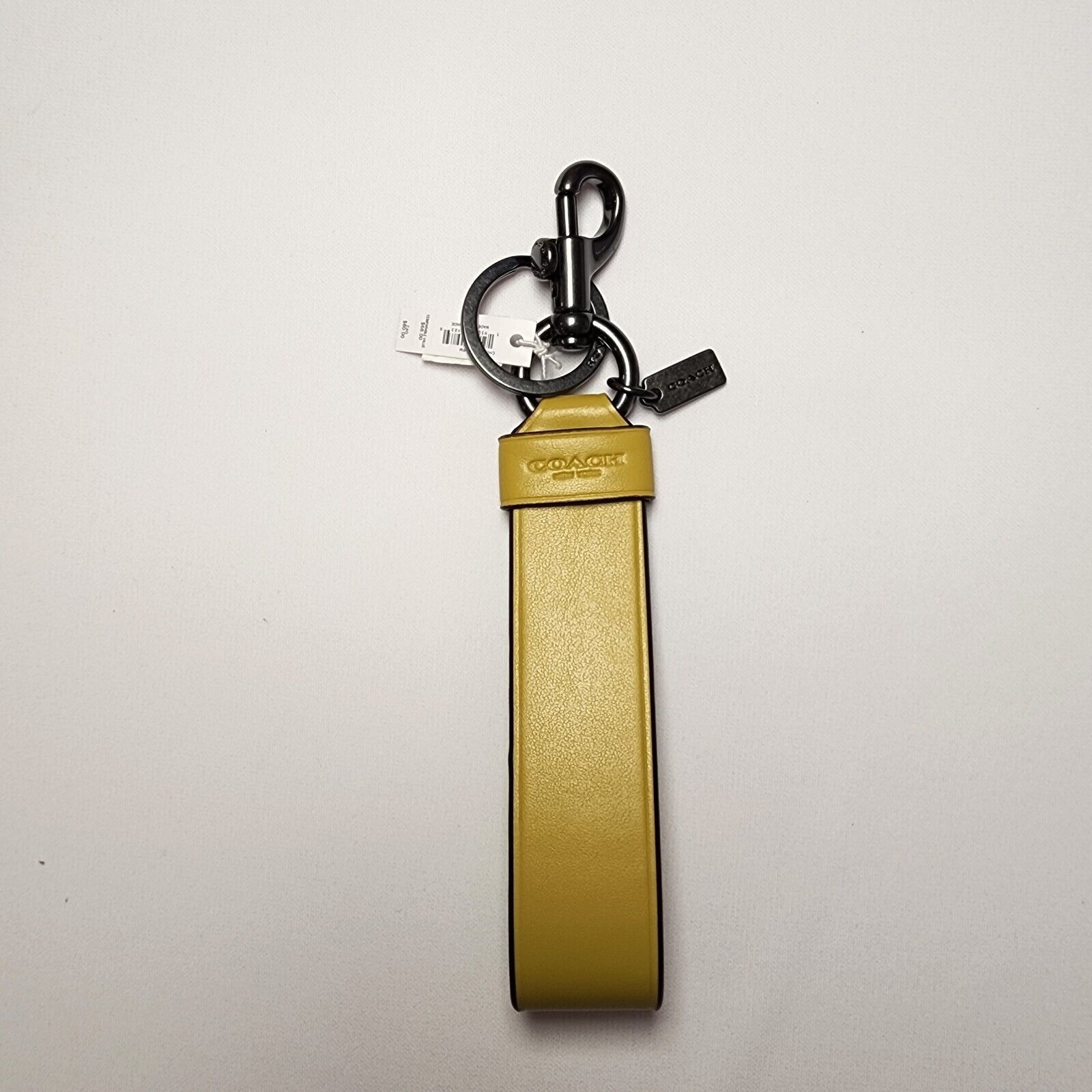 Coach NWT Coach CH075 Loop Key Fob In Refined Leather Chartreuse Size ONE SIZE - 1 Thumbnail