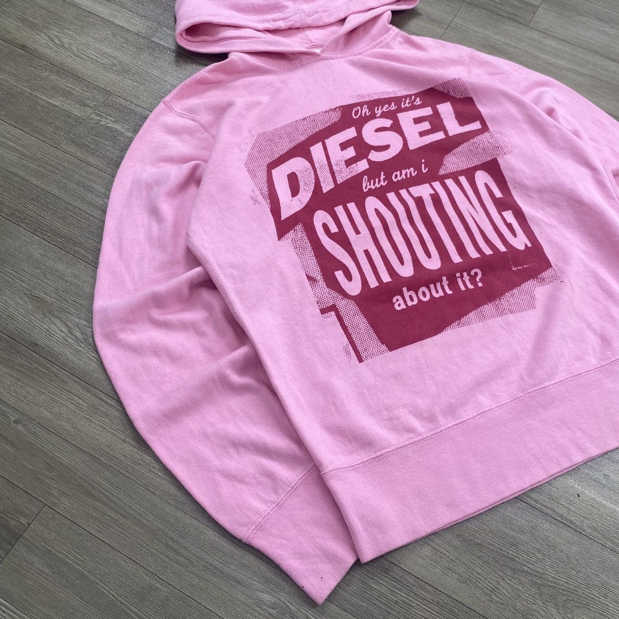 Diesel 2000s Diesel Punk But A Im Shouting Pink Hoodie Size US M / EU 48-50 / 2 - 11 Thumbnail