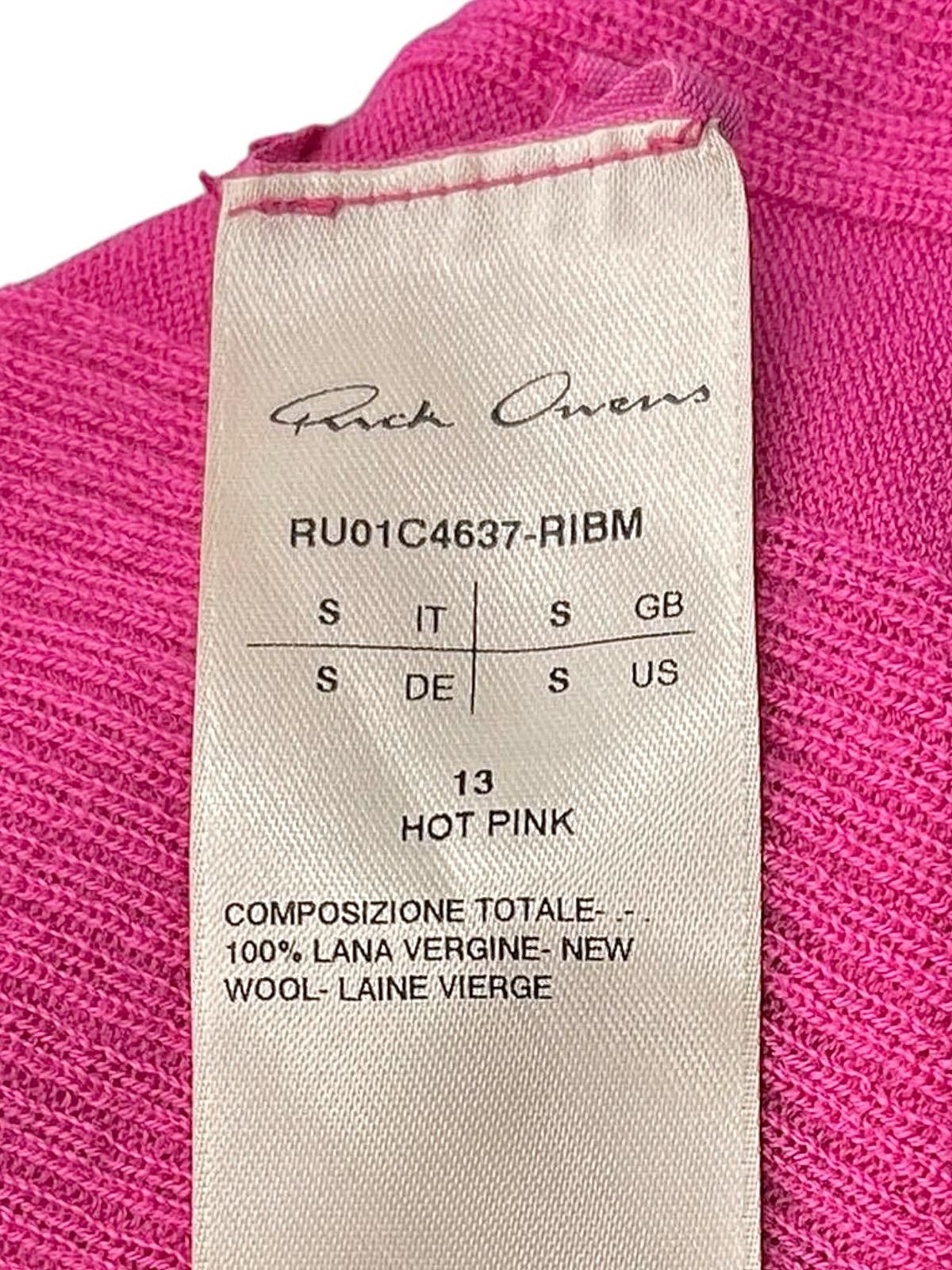 Rick Owens Rick Owens EDFU SS23 Rib Knit Hot Pink Sweater – Size S Size US S / EU 44-46 / 1 - 4 Thumbnail