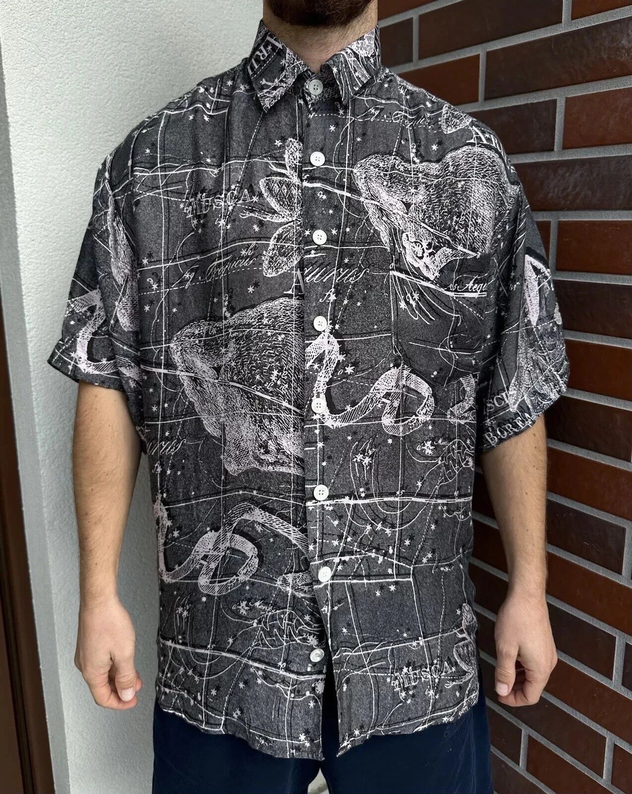 Schnaydermans Schnaydermans Shirt Mens Crazy Print Viscose Silk Zodiac Size US XL / EU 56 / 4 - 1 Thumbnail