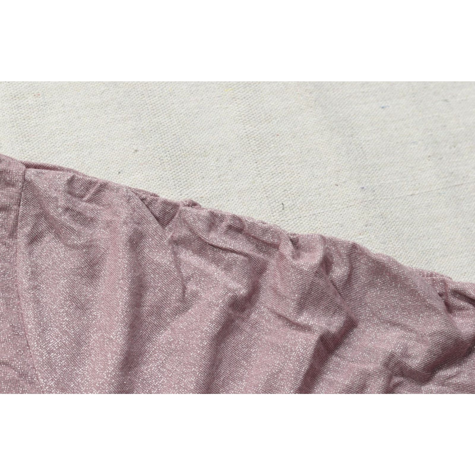 Vintage Lane Bryant Womens Blouse Knit Top Pullover Round Neck Ruched Sleeve Plus Size 26 Pink Metallic Shimmer Size 4XL / US 24-26 - 7 Thumbnail