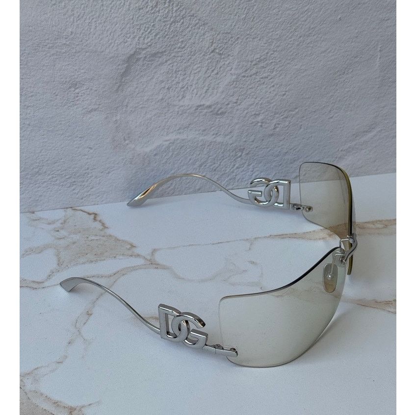 Dolce & Gabbana NEW Dolce Gabbana DG2319 Champagne Mirror Shield Sunglasses Size ONE SIZE - 3 Thumbnail