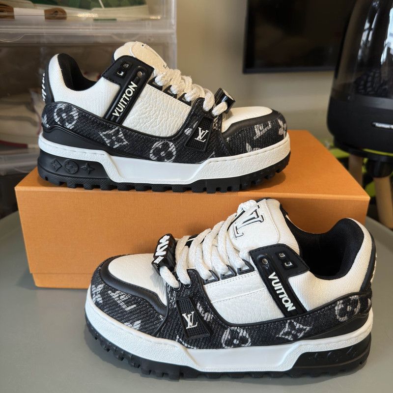 Louis Vuitton Louis Vuitton Trainer Maxi Black and White Sneakers -2508 Size US 6.5 / EU 39-40 - 5 Thumbnail