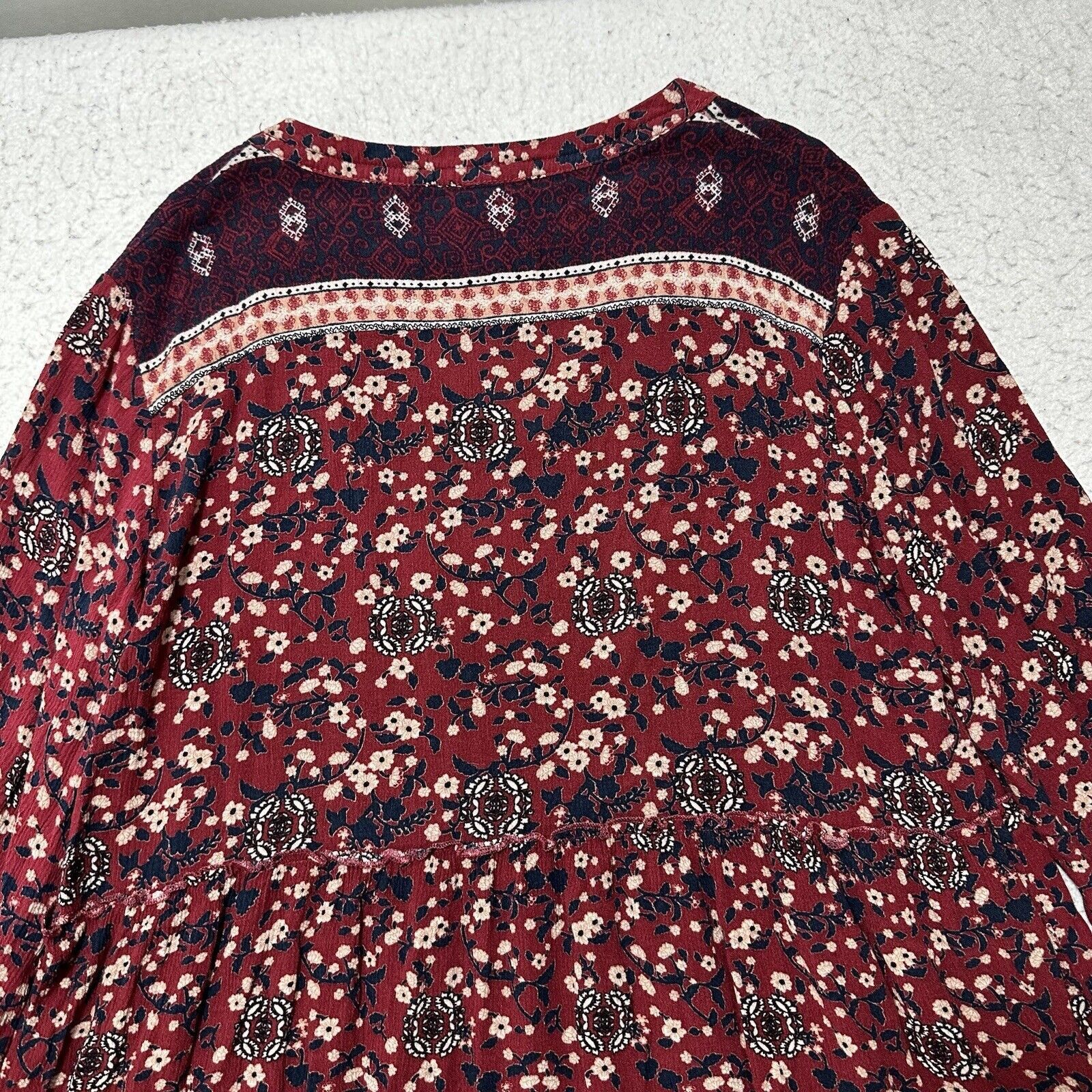 Other Knox Rose Small Dress V Neck Floral Red Lightweight Pullover Size S / US 4 / IT 40 - 11 Thumbnail