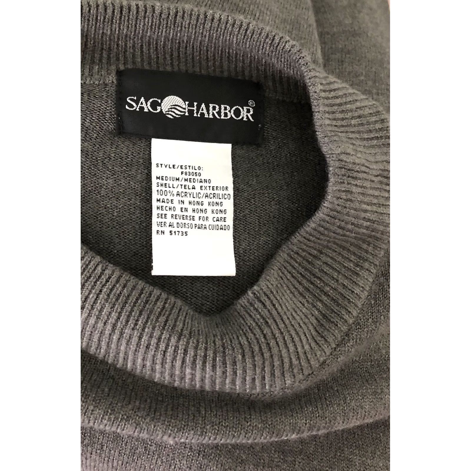 Vintage Sag Harbor Soft Knit Sweater M Gray MockNeck LongSleeve Pullover Cottage Coastal Size M / US 6-8 / IT 42-44 - 3 Thumbnail