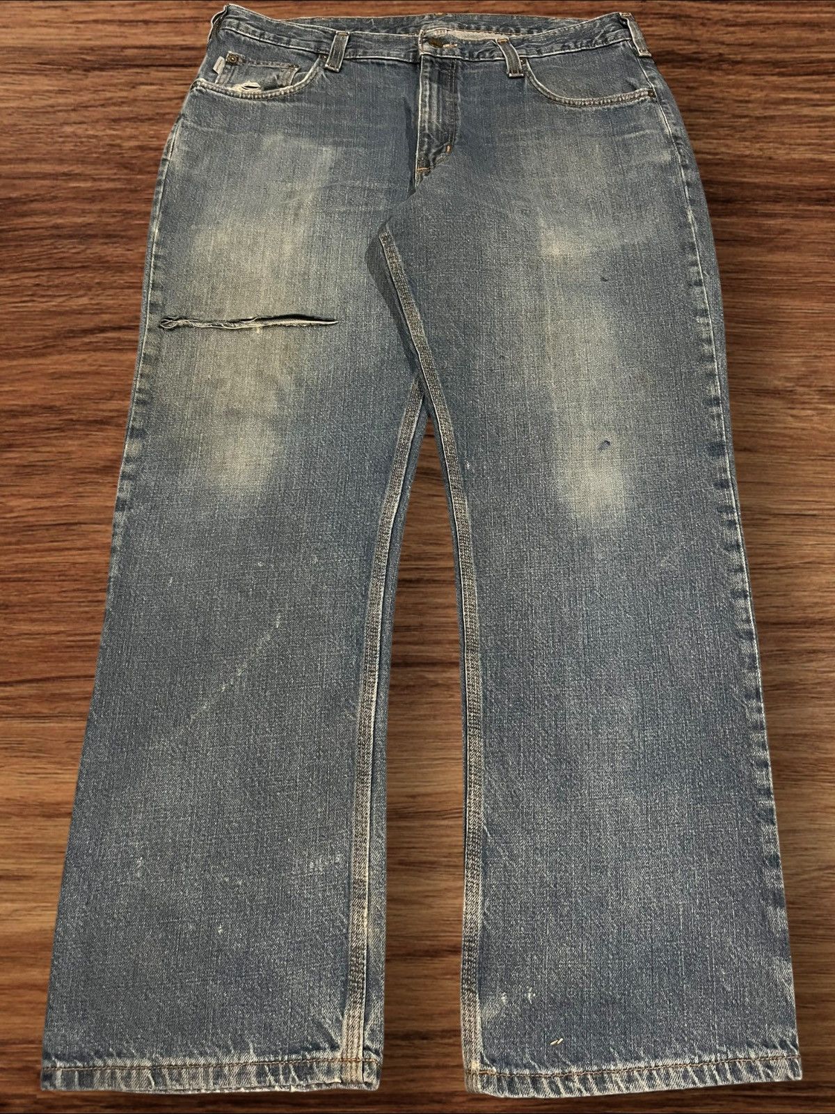Carhartt Vintage Carhartt Blue Washed Distressed Classic Fit Jeans Size US 36 / EU 52 - 2 Thumbnail