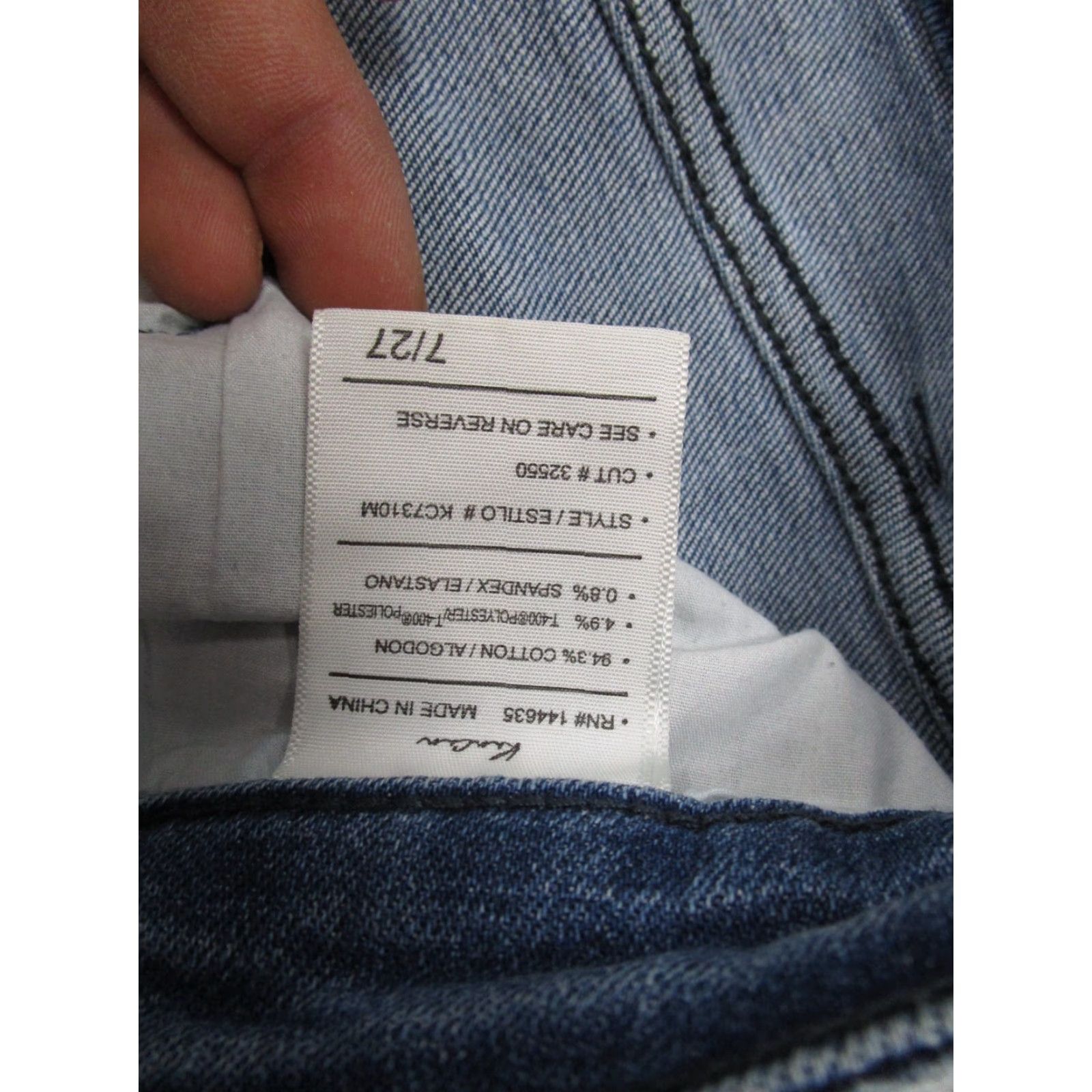 Vintage Kancan Jeans Womens Size 27 Blue Stretch Distressed Button Fly 5-Pocket Skinny Denim High Rise Regular Modern Feel Size 27" / US 4 / IT 40 - 6 Thumbnail