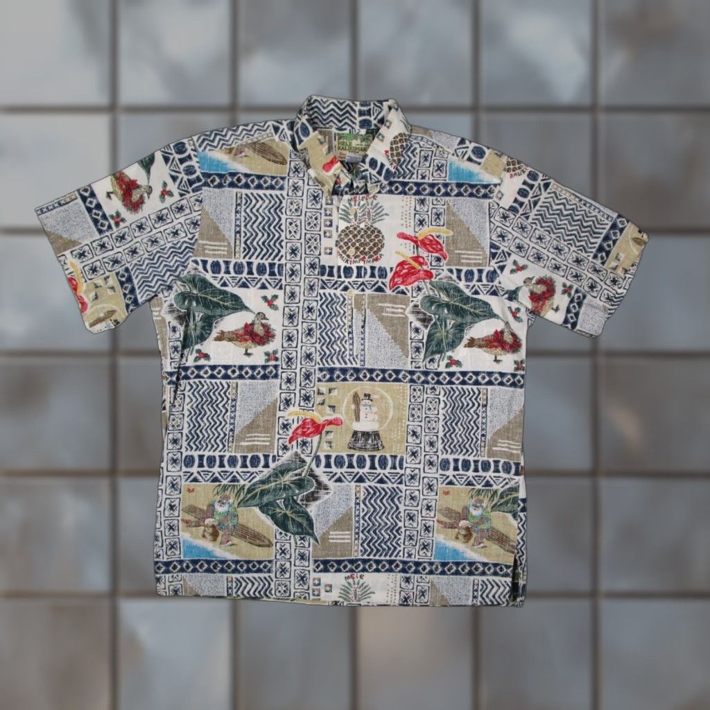 Reyn Spooner VINTAGE Reyn Spooner Hawaiian Shirt Mens Medium Blue Popover Mele Kalikimaka Christmas Retro Floral Size US M / EU 48-50 / 2 - 1 Thumbnail
