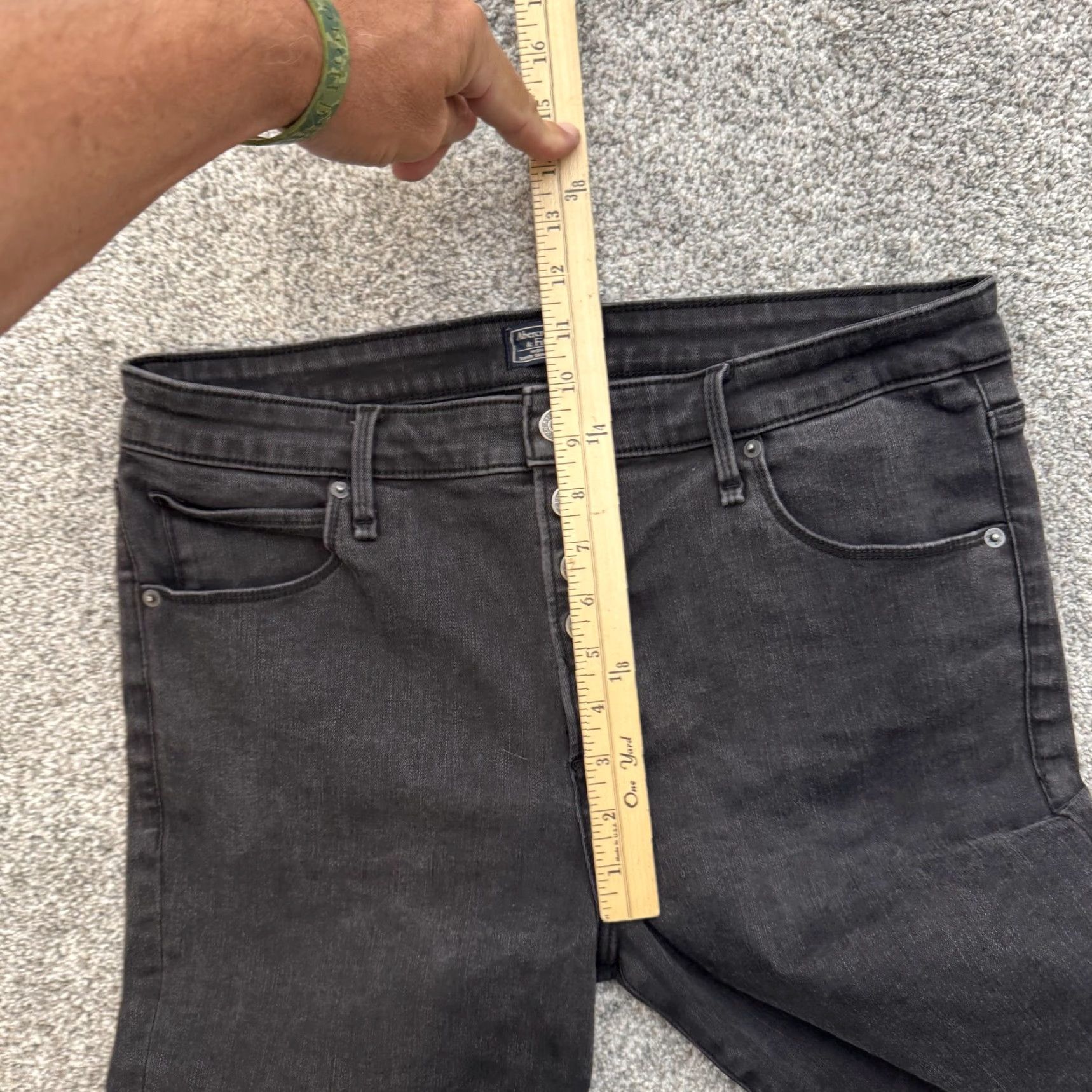 Abercrombie & Fitch Abercrombie & Fitch Jeans Womens 32 14S Black High Rise Button Fly Ankle Raw Hem Slim Skinny Size 24" / US 00 / IT 34 - 5 Thumbnail