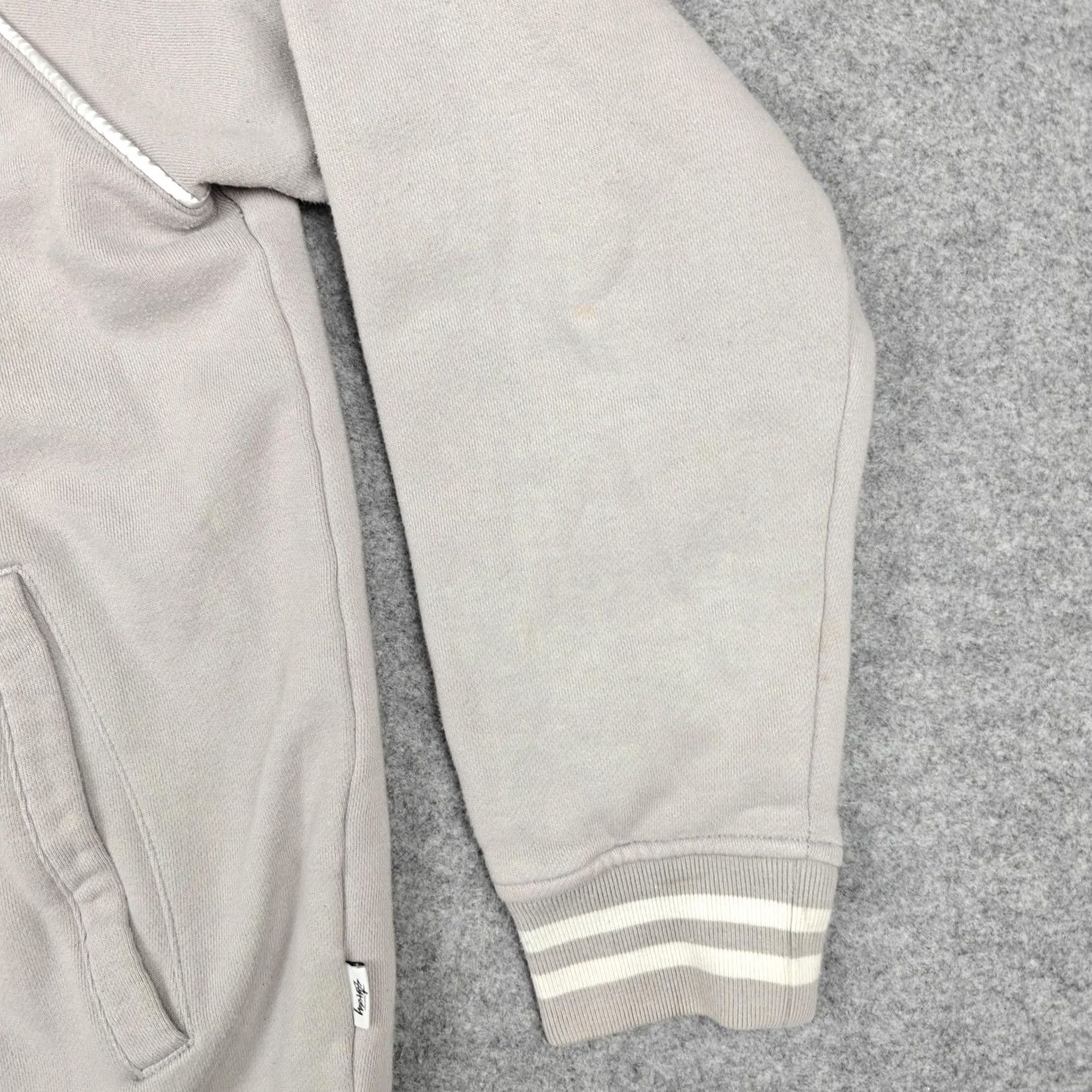 Logo 7 Stussy Jacket Mens Large Gray Fleece Varsity Snap Front Logo Pockets Striped Size US L / EU 52-54 / 3 - 3 Thumbnail