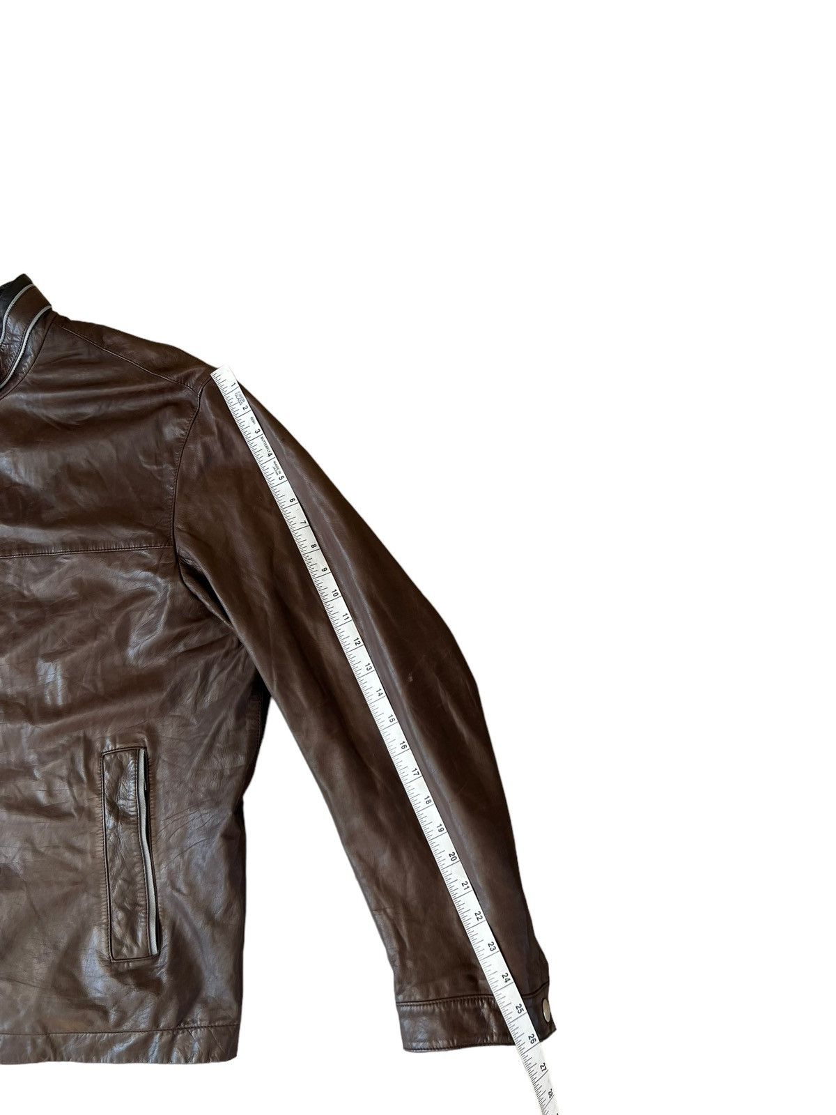 Ermenegildo Zegna Zegna Sport Patina Brown Leather Jacket Size US XXL / EU 58 / 5 - 4 Thumbnail