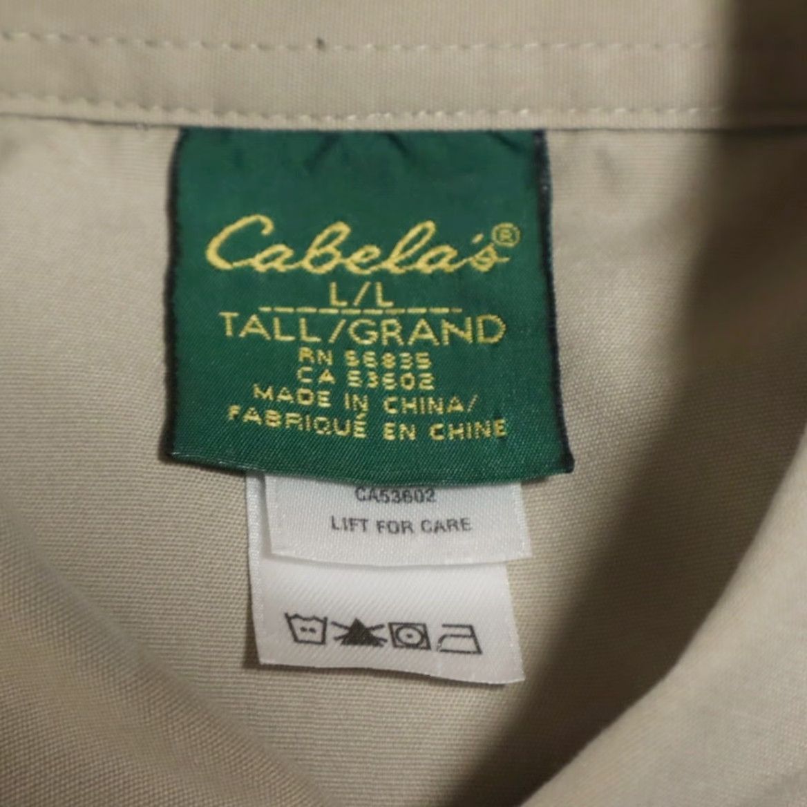 Vintage Cabelas Outfitter Employee Cotton Blend Solid Long Sleeve Button Down Shirt Tan Mens LT Size US L / EU 52-54 / 3 - 5 Thumbnail