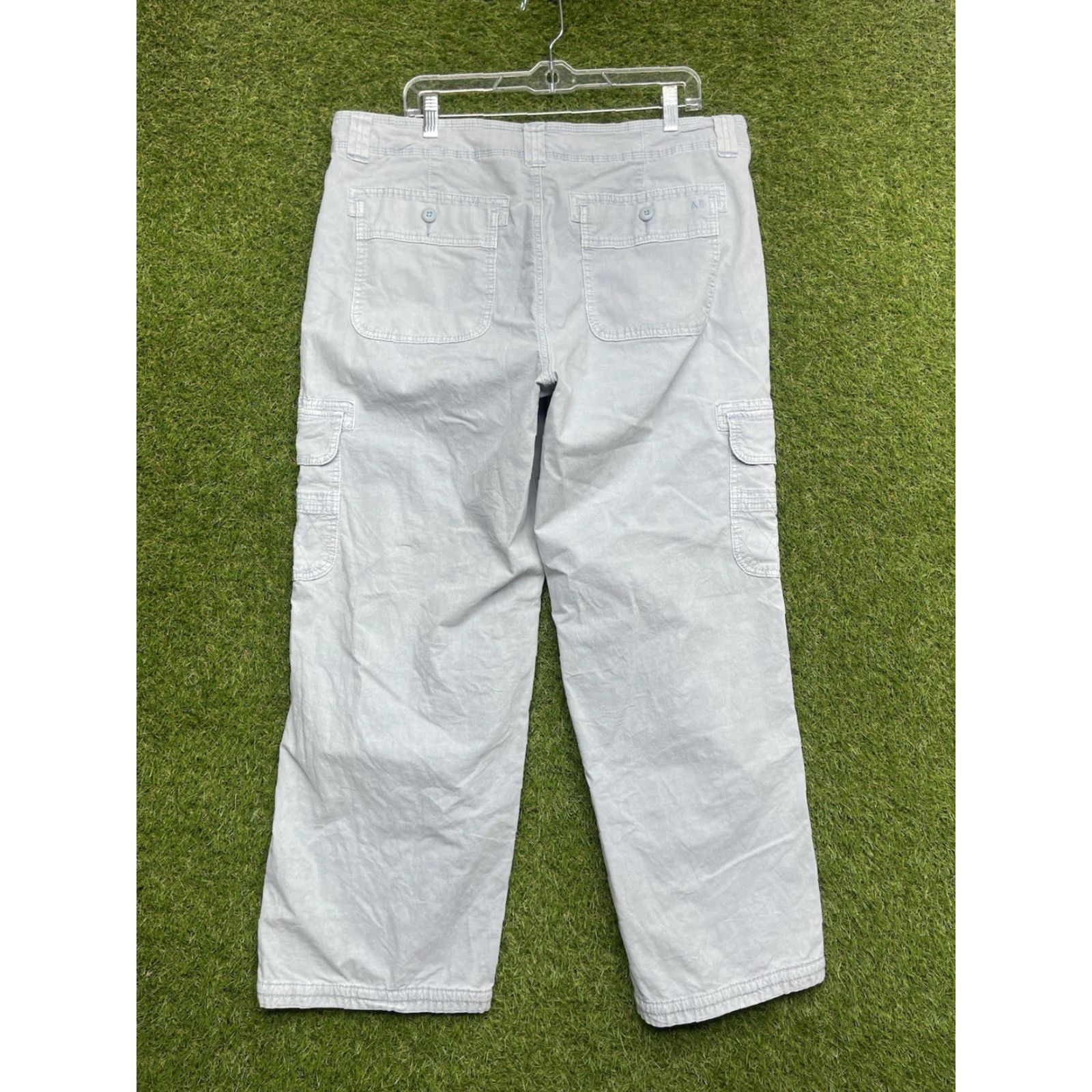 American Eagle Outfitters American Eagle Cargo Pants Womens 16 Blue Baggy Jogger Y2K Skater Stretch Size 38" / US 16 / IT 52 - 2 Thumbnail