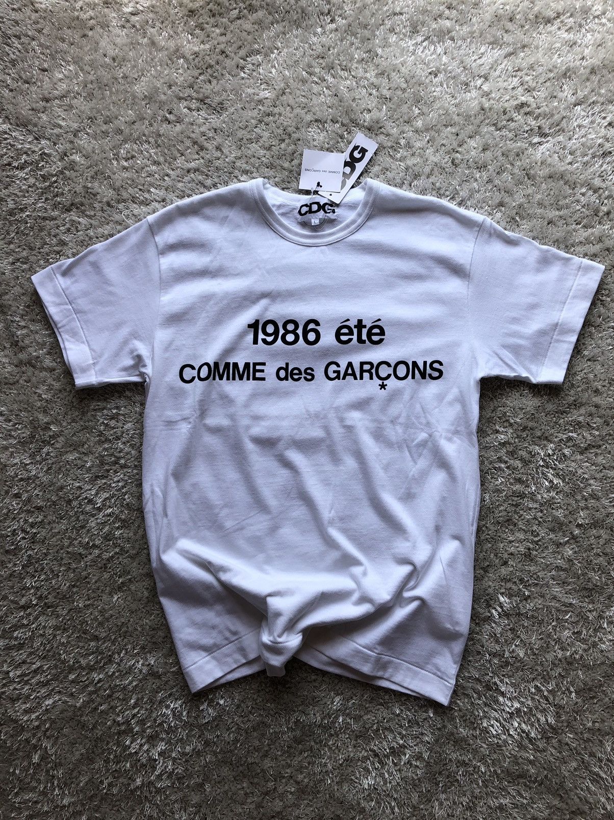 COMME des GARÇONS 1986 été Tシャツ コムデギャルソン コムデギャルソンCDG限定Tシャツ1986 ete（ブラック・マーケット