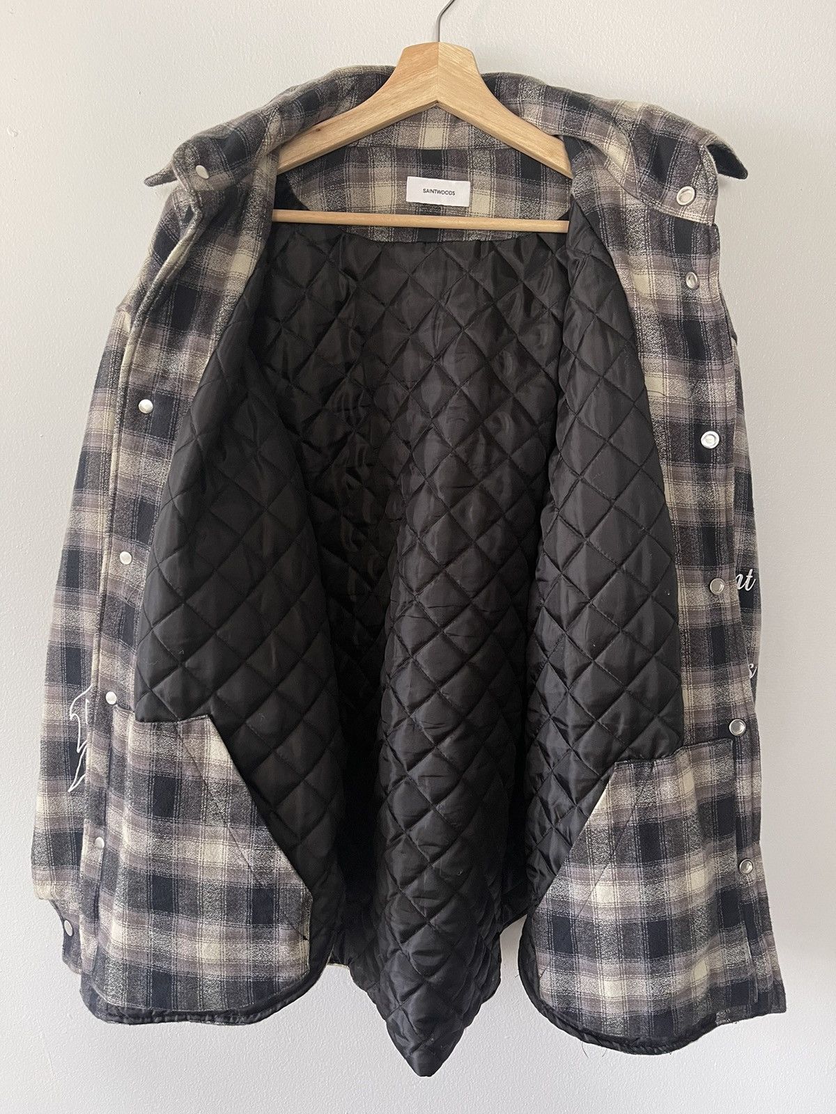Saintwoods Saintwoods Grey Insulated Flannel Shirt Size US S / EU 44-46 / 1 - 7 Thumbnail