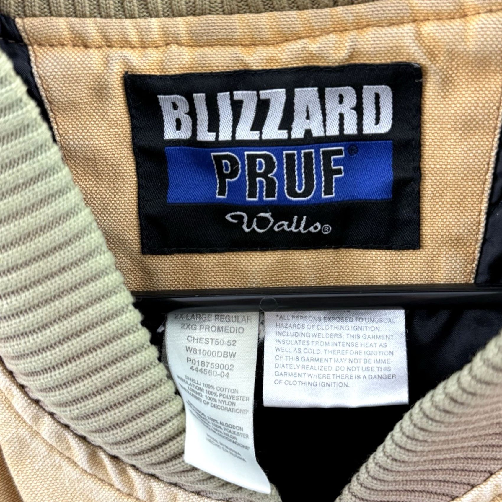 Walls VINTAGE Walls Blizzard Pruf Vest Men 2XL Brown Canvas Insulated Quilted Lined Zip Workwear Jacket/Coat Mid-Length Outdoors Mens Size US XXL / EU 58 / 5 - 6 Thumbnail