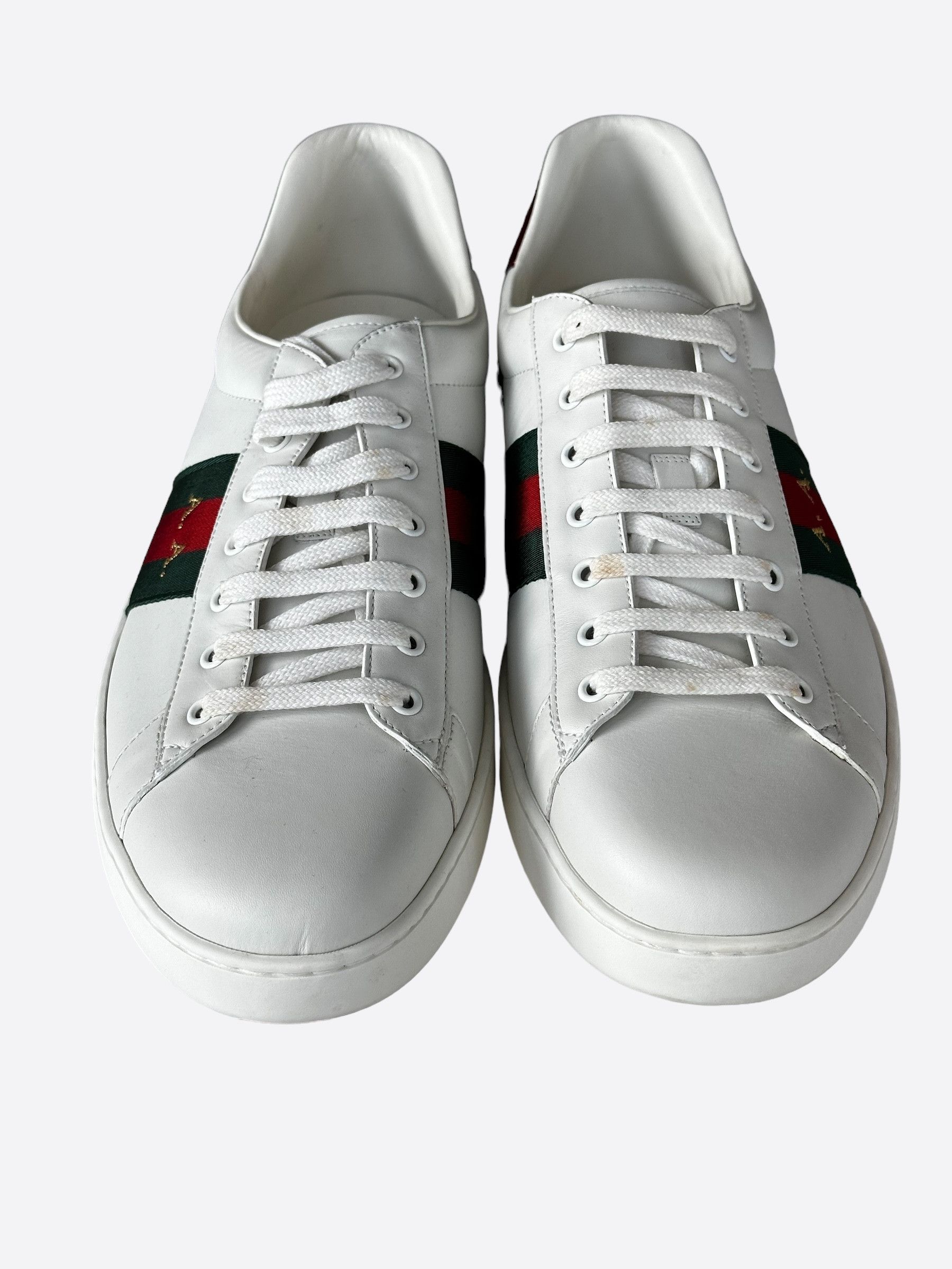 Gucci Gucci White Green & Red Striped Ace Sneaker Size US 15 / EU 48 - 2 Thumbnail