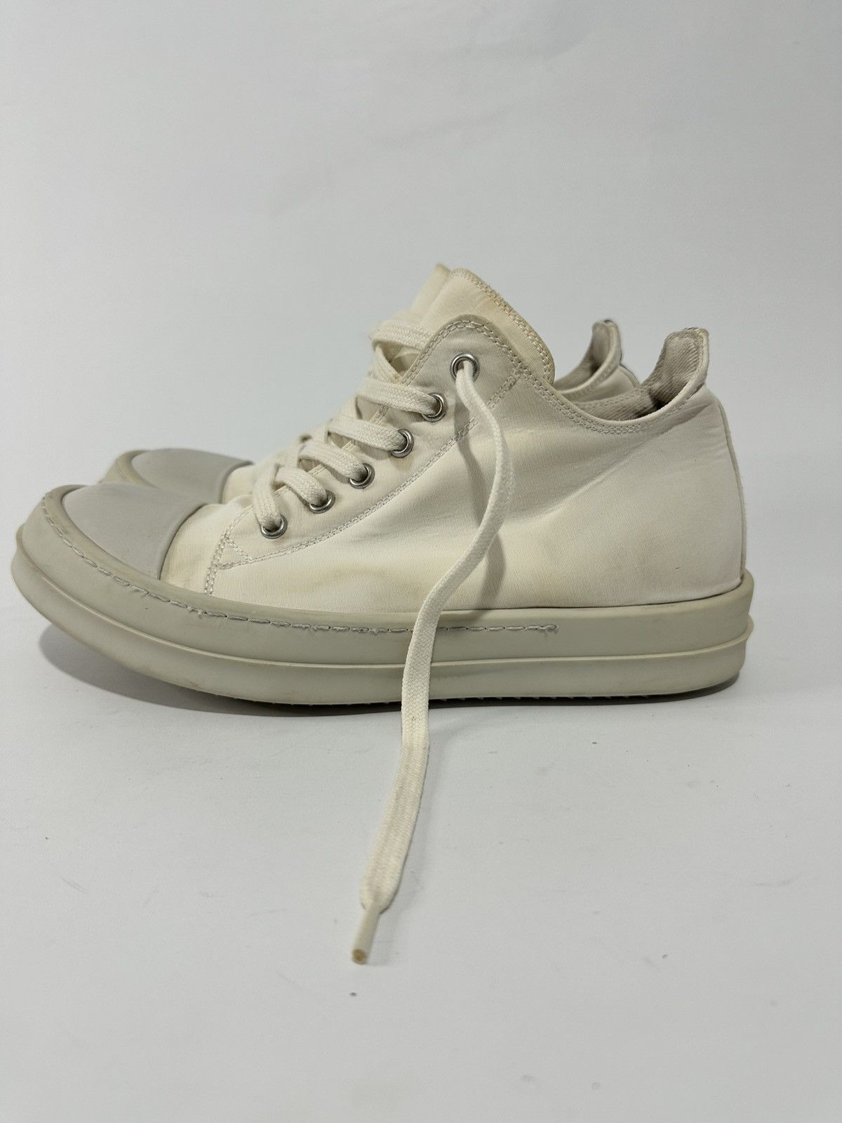 RICK OWENS DRKSHDW CANVAS LOW SNEAKER MILK SIZE 39 EUR