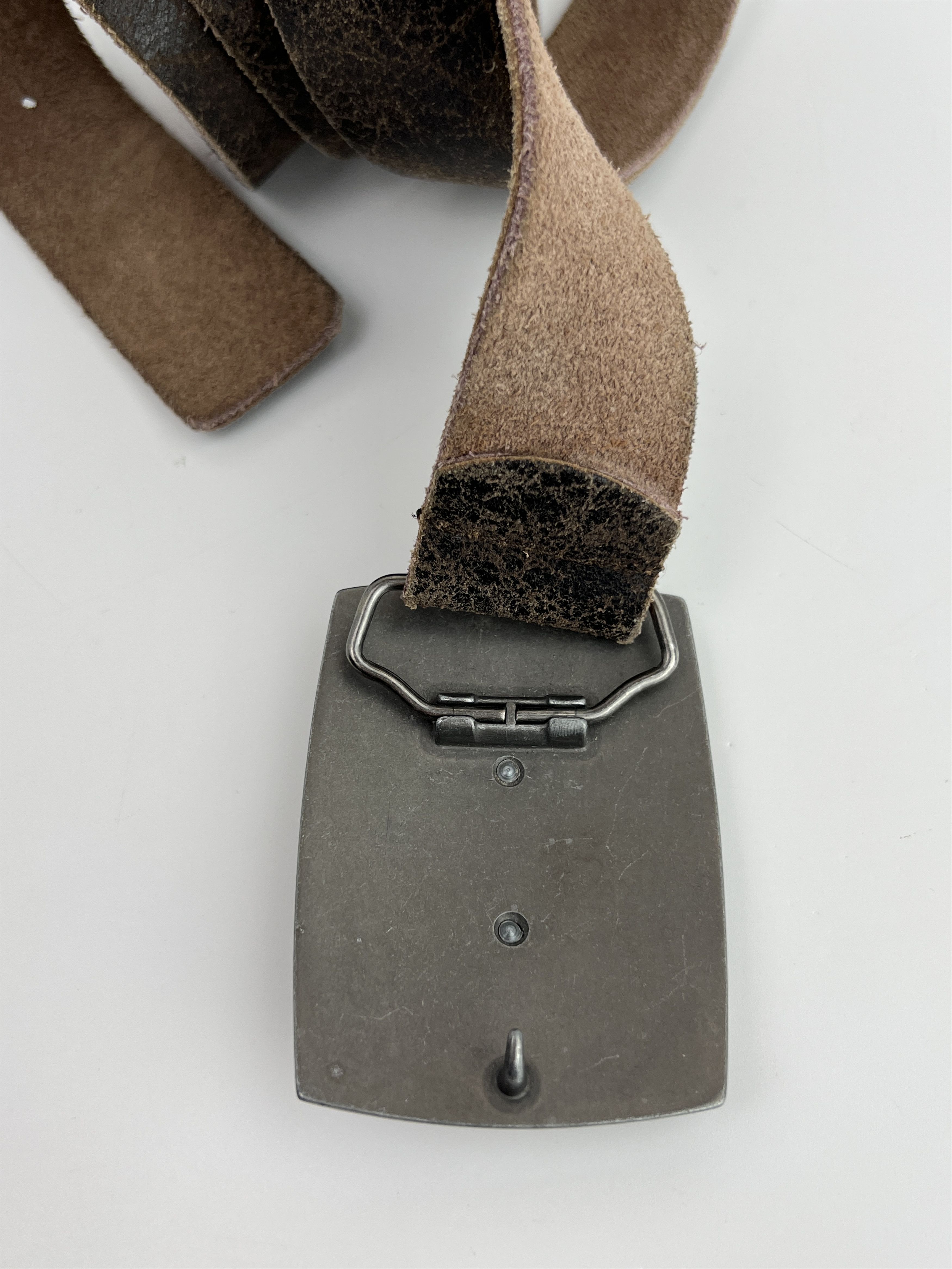 Vintage Y2K Lee Cooper Eagle Large Buckle USA Leather Belt Size ONE SIZE - 7 Thumbnail
