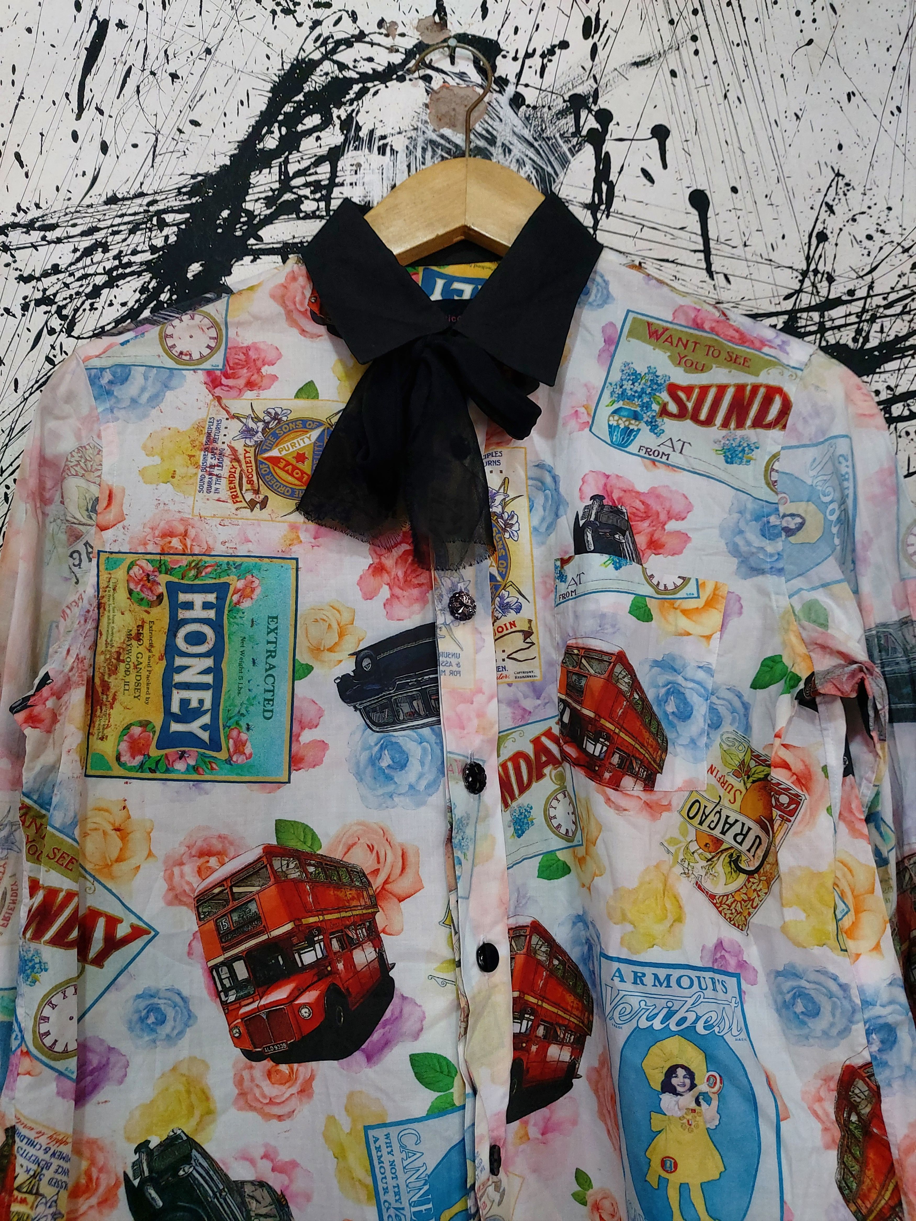 Tricot Comme des Garcons TRICOT COMME DES GARCONS AD 2012 PRINTED BUTTON UP SHIRT Size M / US 6-8 / IT 42-44 - 2 Thumbnail