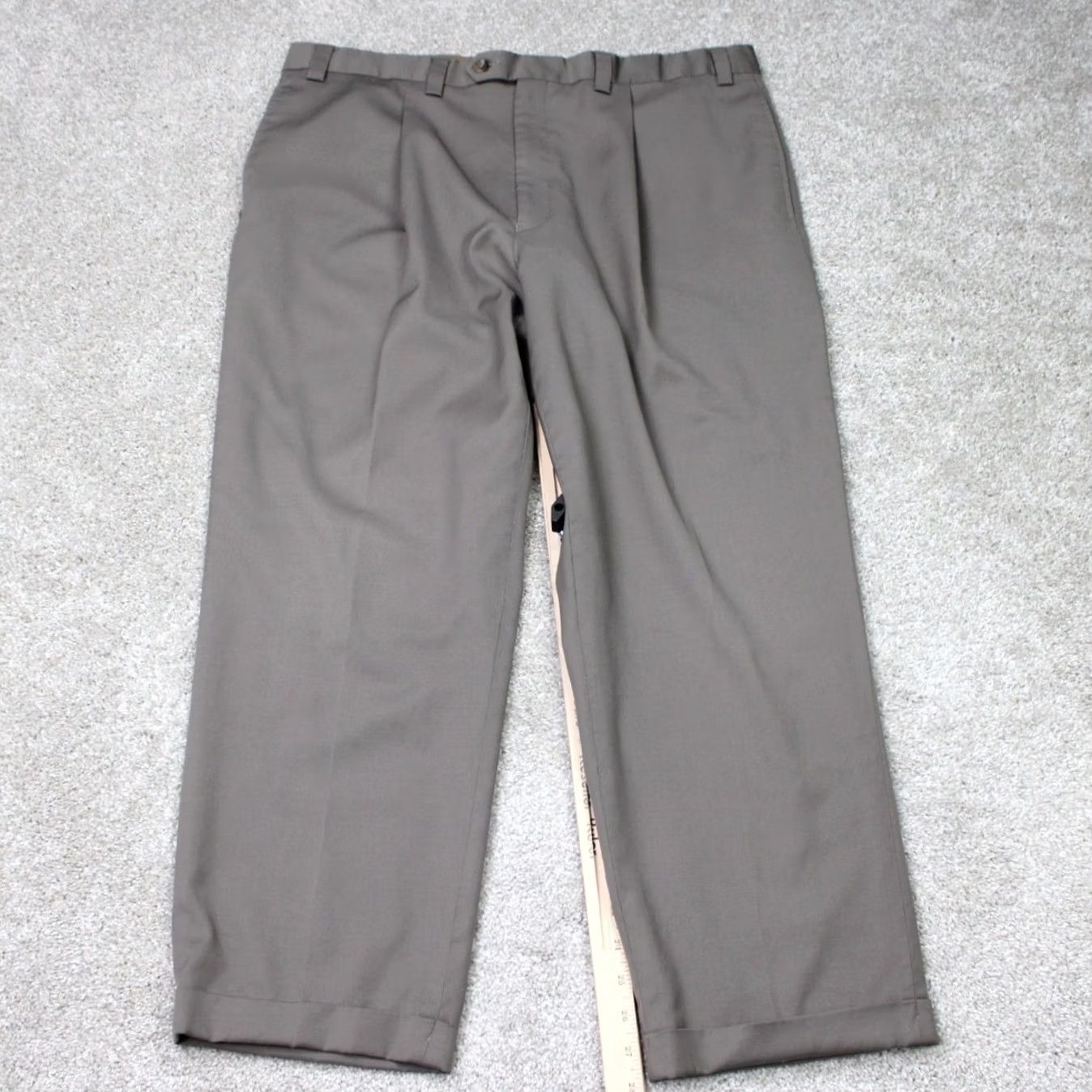 Joseph Abboud Joseph Abboud Pants Mens 39 Gray Wool Pleated Straight Leg Dress Pants Size US 39 - 3 Thumbnail