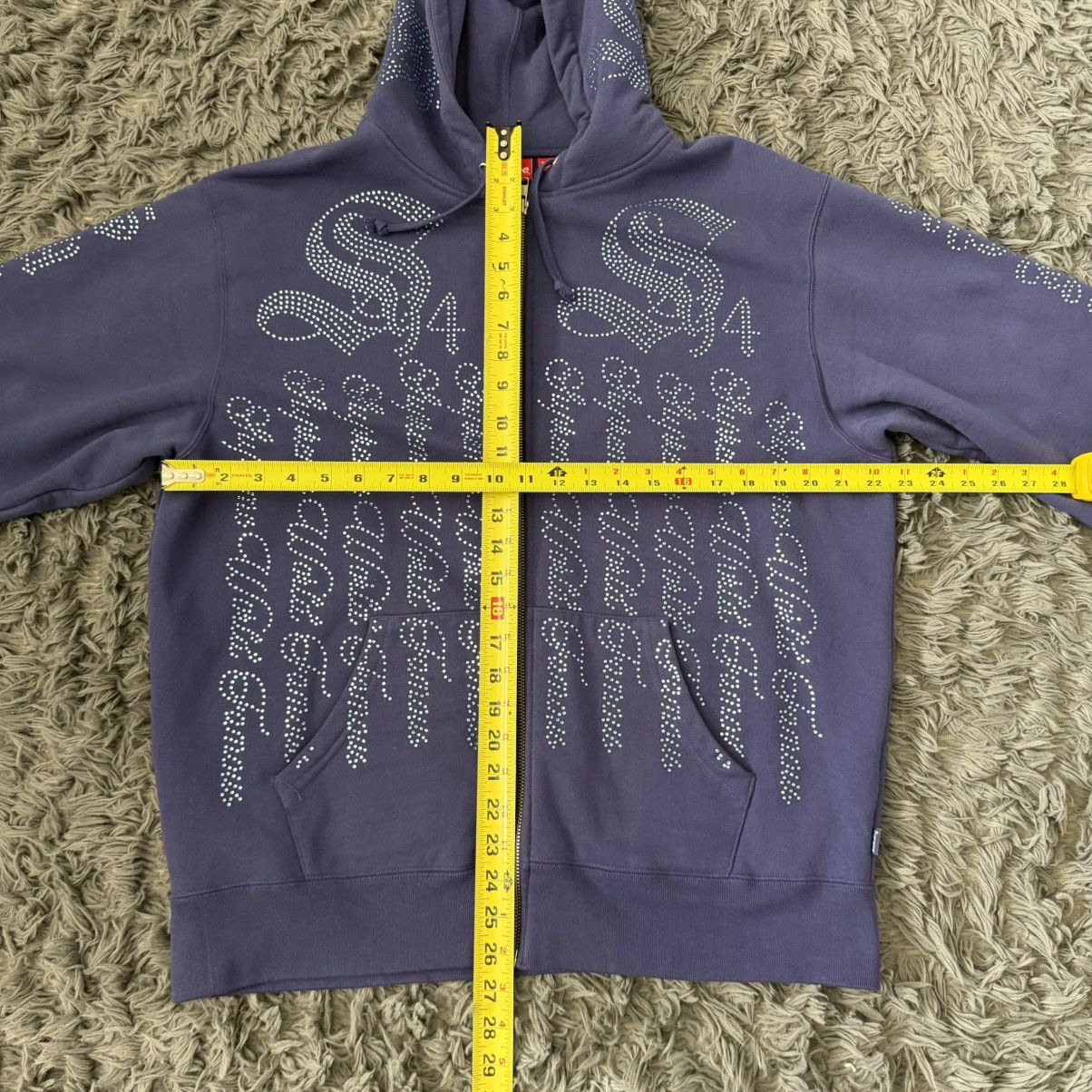 Supreme Supreme ss22 washed navy rhinestone zip up Size US M / EU 48-50 / 2 - 7 Thumbnail