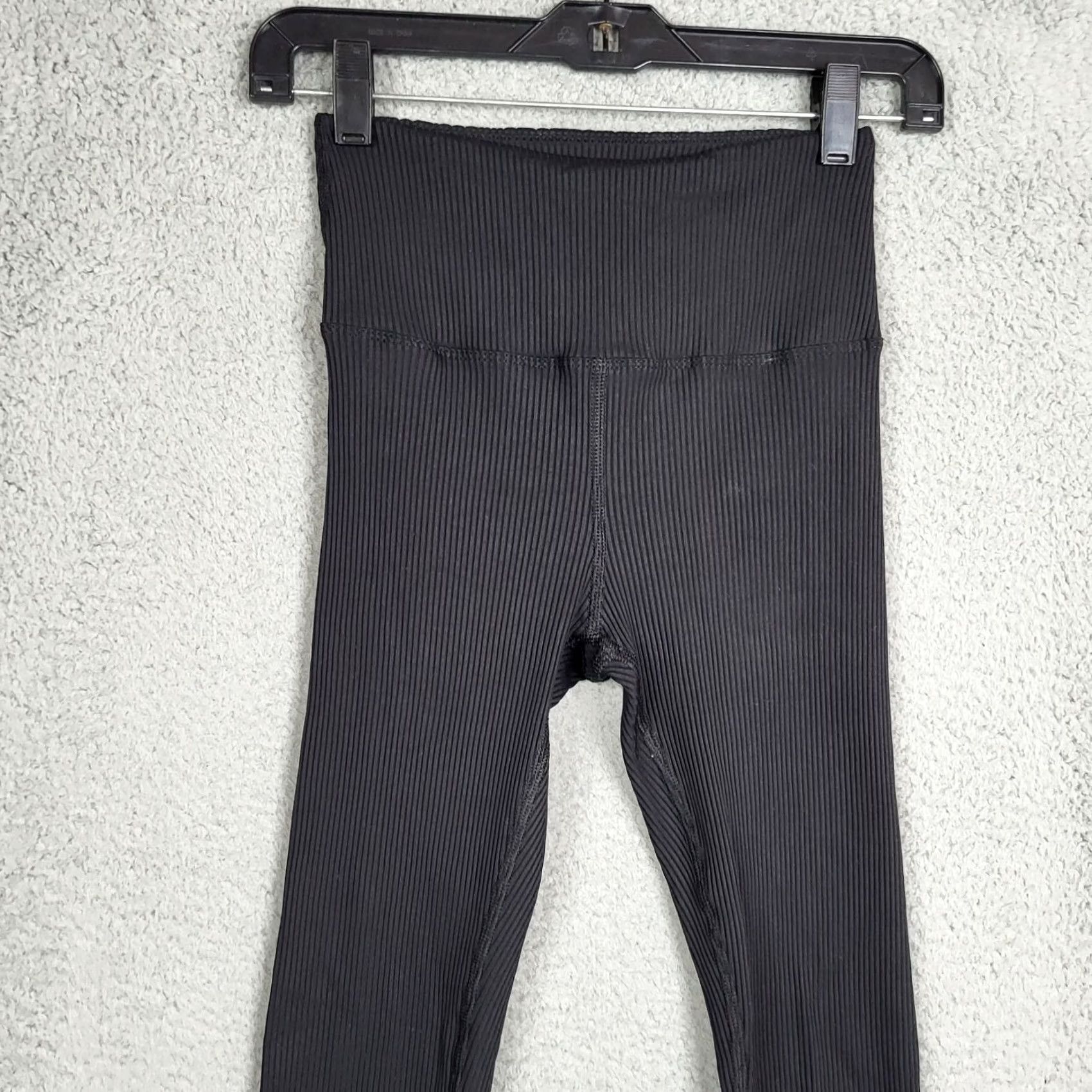 Carbon Carbon38 Ribbed Black Womens Leggings Sz S Size 28" / US 6 / IT 42 - 6 Thumbnail