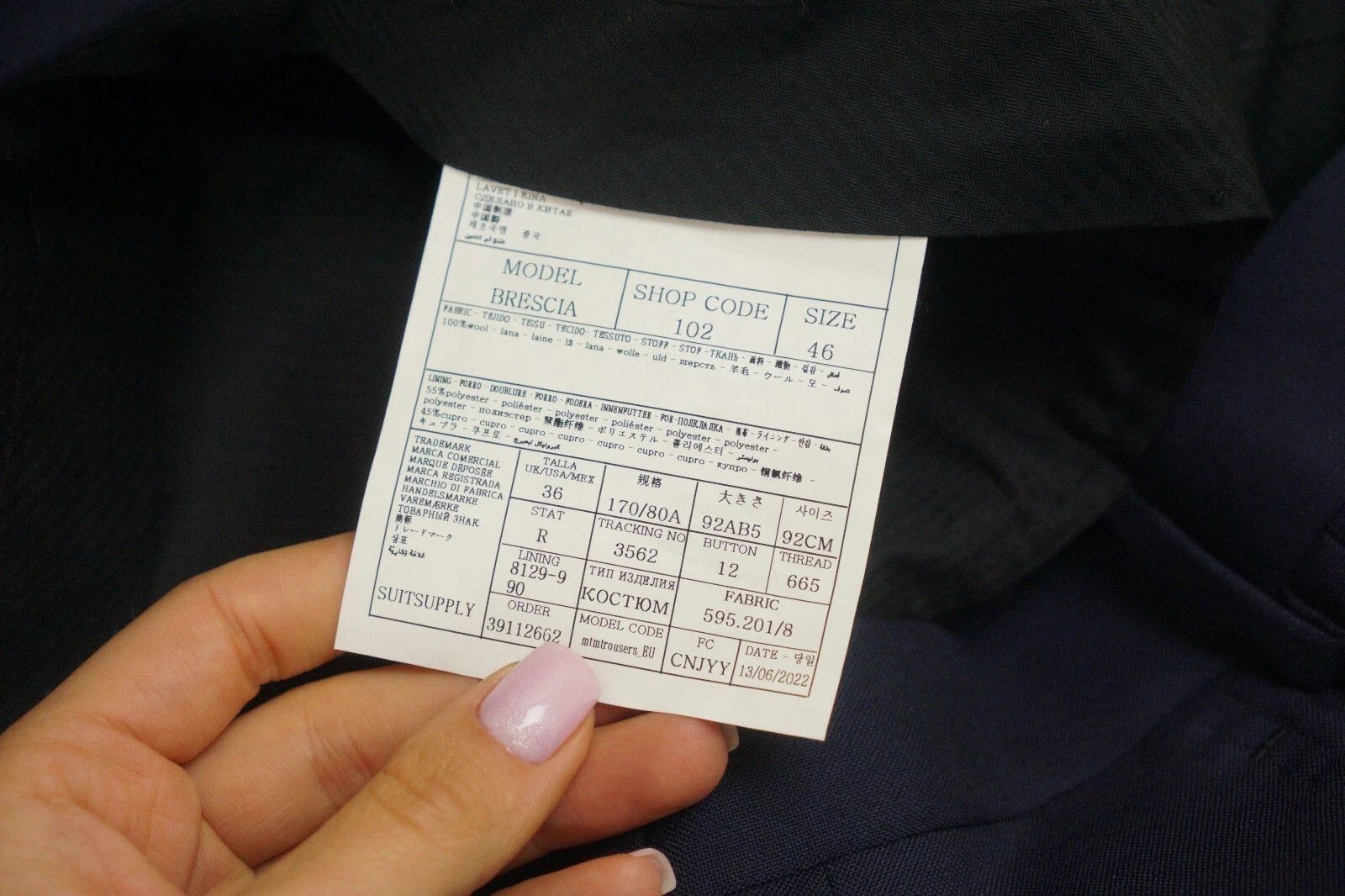 Suitsupply Men Suitsupply Suit Navy La Spalla Wool Vitale Barberis US34 Size 34R - 10 Thumbnail