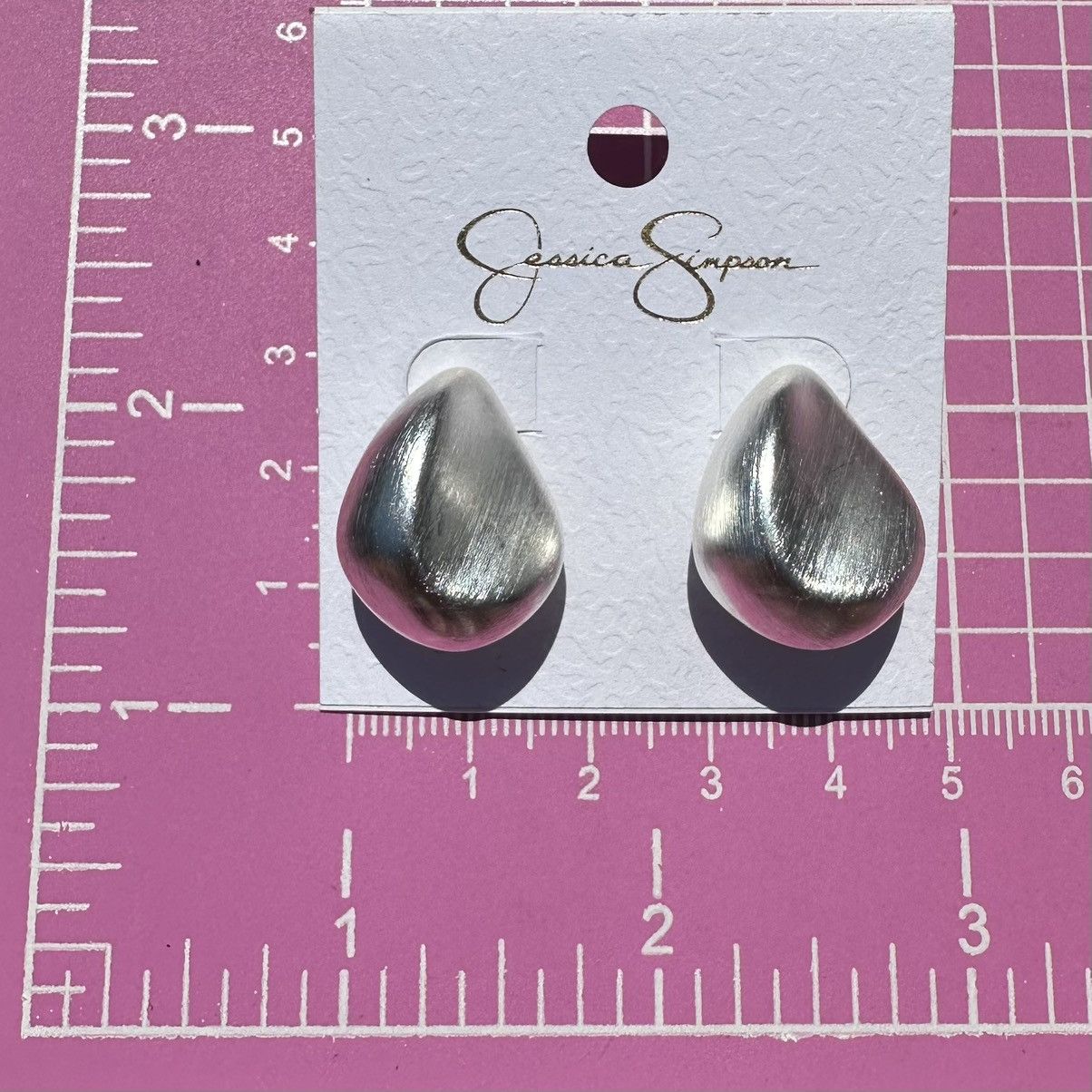 Designer × Jessica Simpson Jessica Simpson Earrings silver tone teardrop reflective Size ONE SIZE - 6 Thumbnail