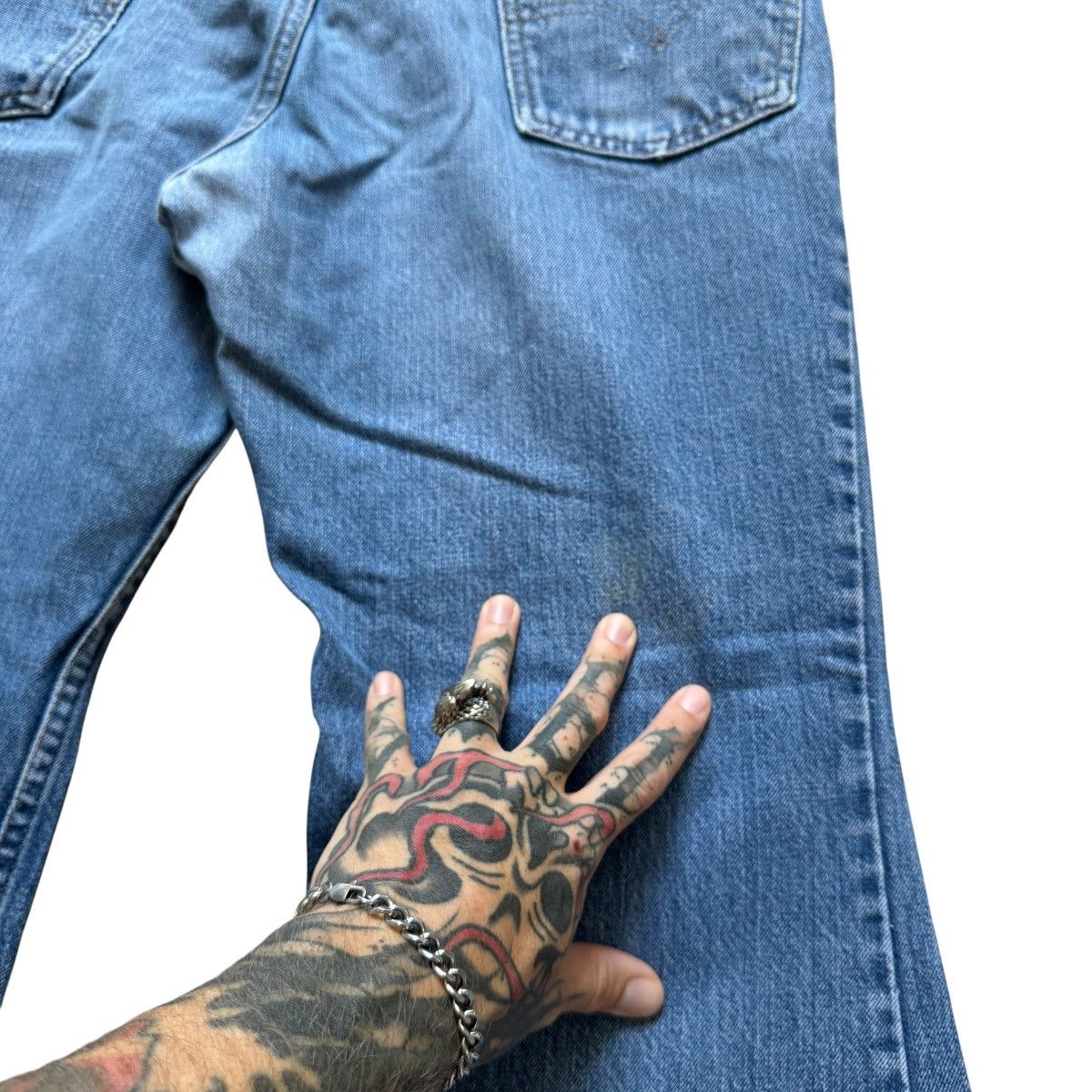 Levi's vintage 60s 70s Levis Orange Tab flared distressed jeans Size US 34 / EU 50 - 8 Thumbnail
