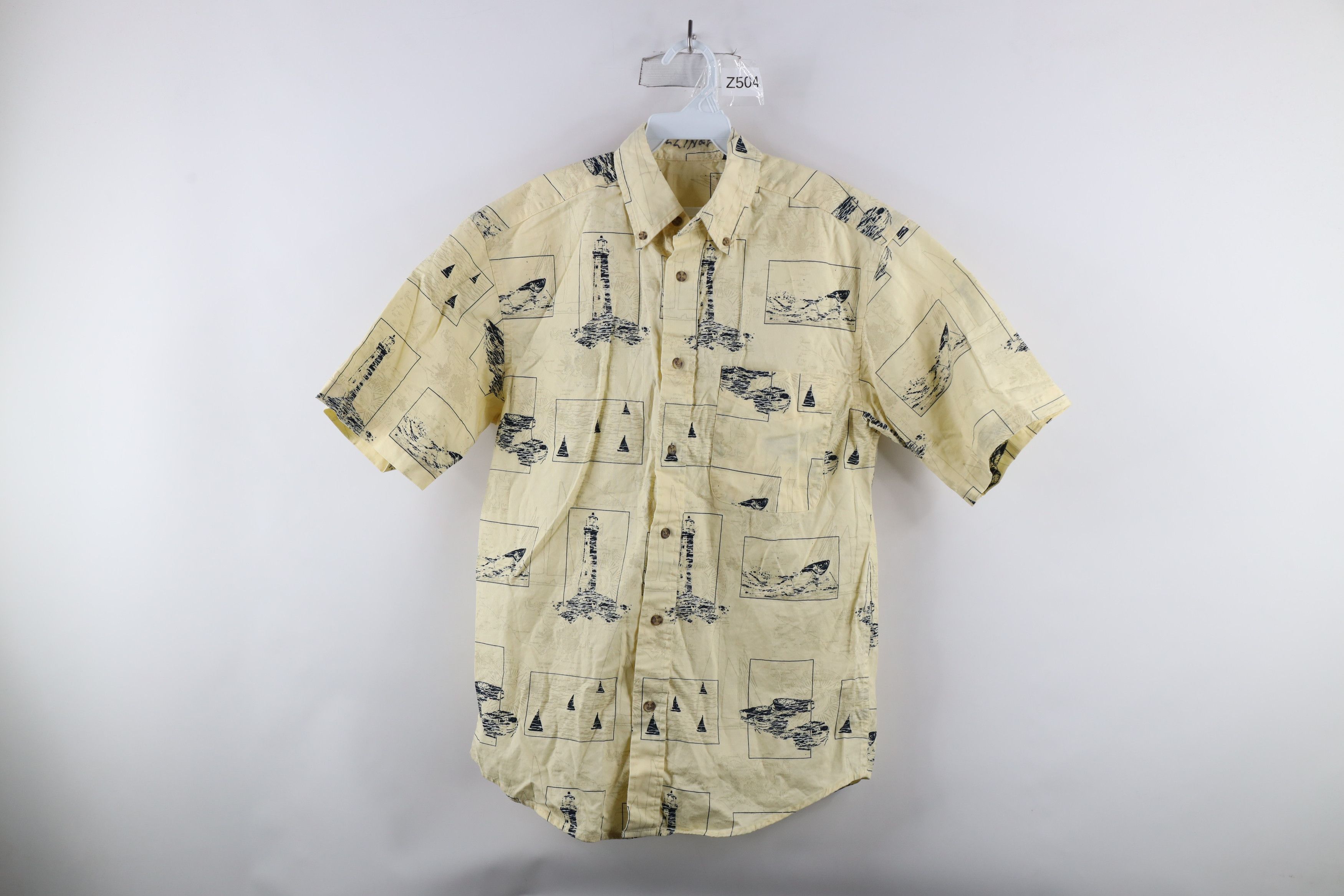 Vintage Vintage 90s Streetwear Lighthouse Boat Button Down Shirt Size US S / EU 44-46 / 1 - 1 Thumbnail