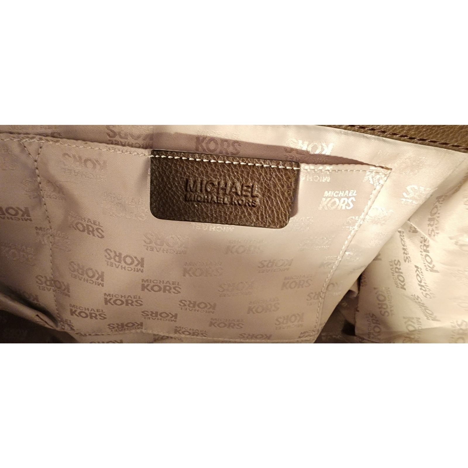 Michael Kors Michael Kors canvas and brown leather XL tote orange. Size ONE SIZE - 4 Thumbnail