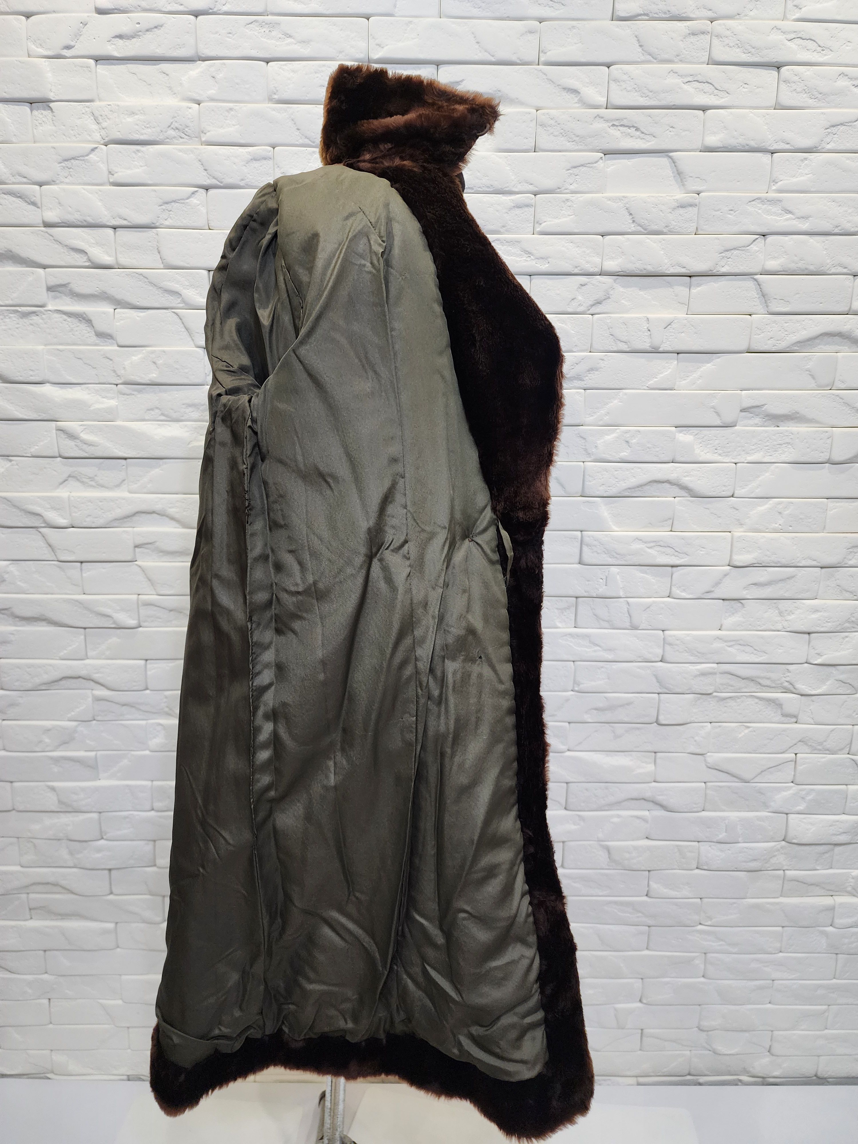 Genuine Leather Brown women's fur coat. Size L / US 10 / IT 46 - 9 Thumbnail
