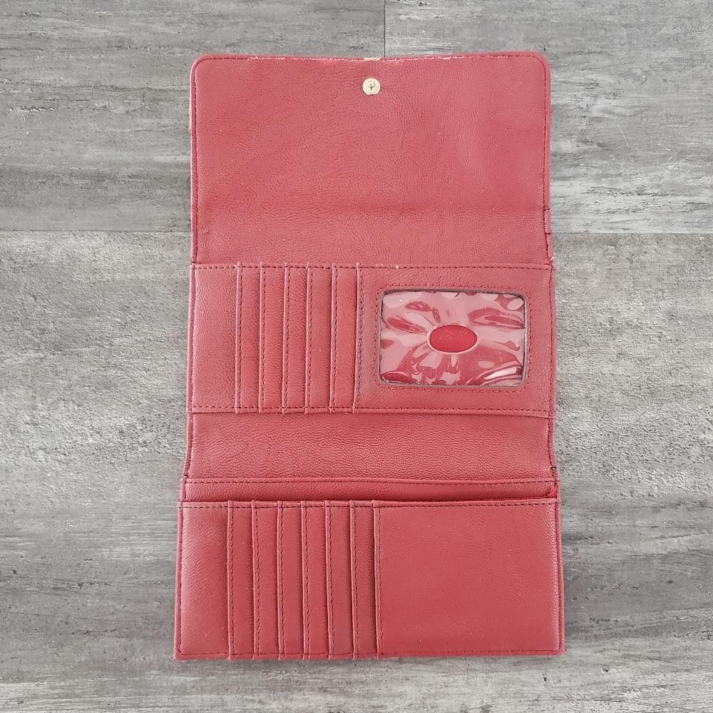 Guess Red Faux Leather Guess Detailed Wallet Size ONE SIZE - 3 Thumbnail