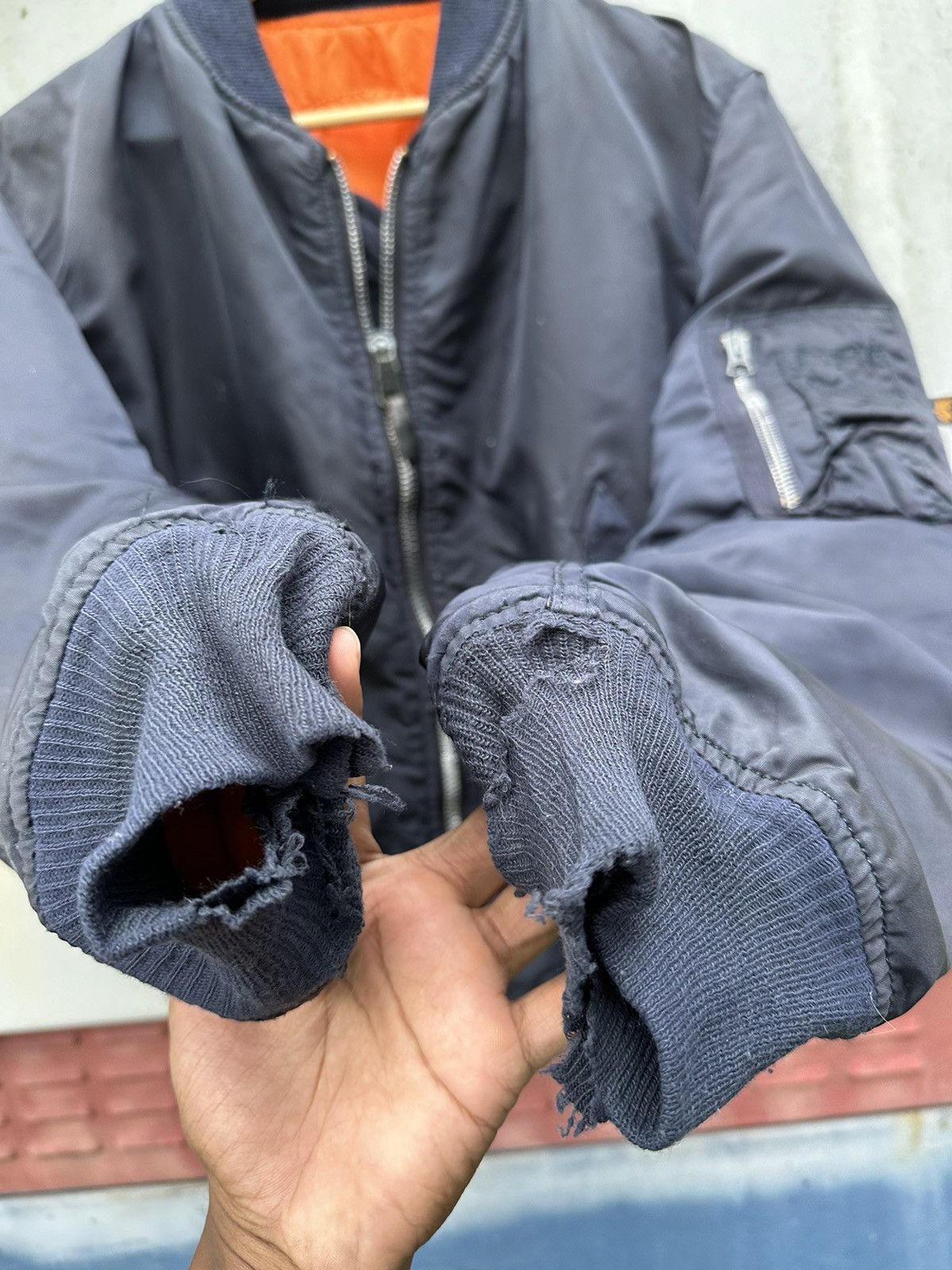 Alpha Industries 🪖THRASHED ALPHA INDUSTRIES MA-1 Bomber Jacket Size US L / EU 52-54 / 3 - 10 Thumbnail