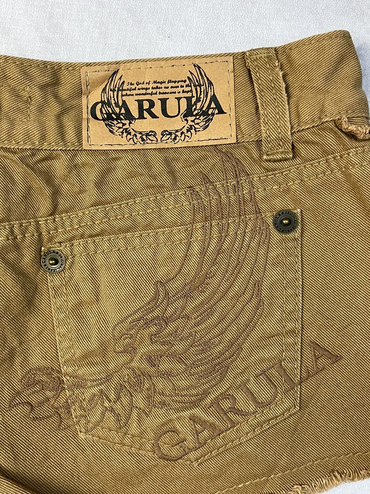 Japanese Brand 2000s Garula Gyaru Gal Studded Distressed Low Rise Shorts Size 27" / US 4 / IT 40 - 12 Thumbnail